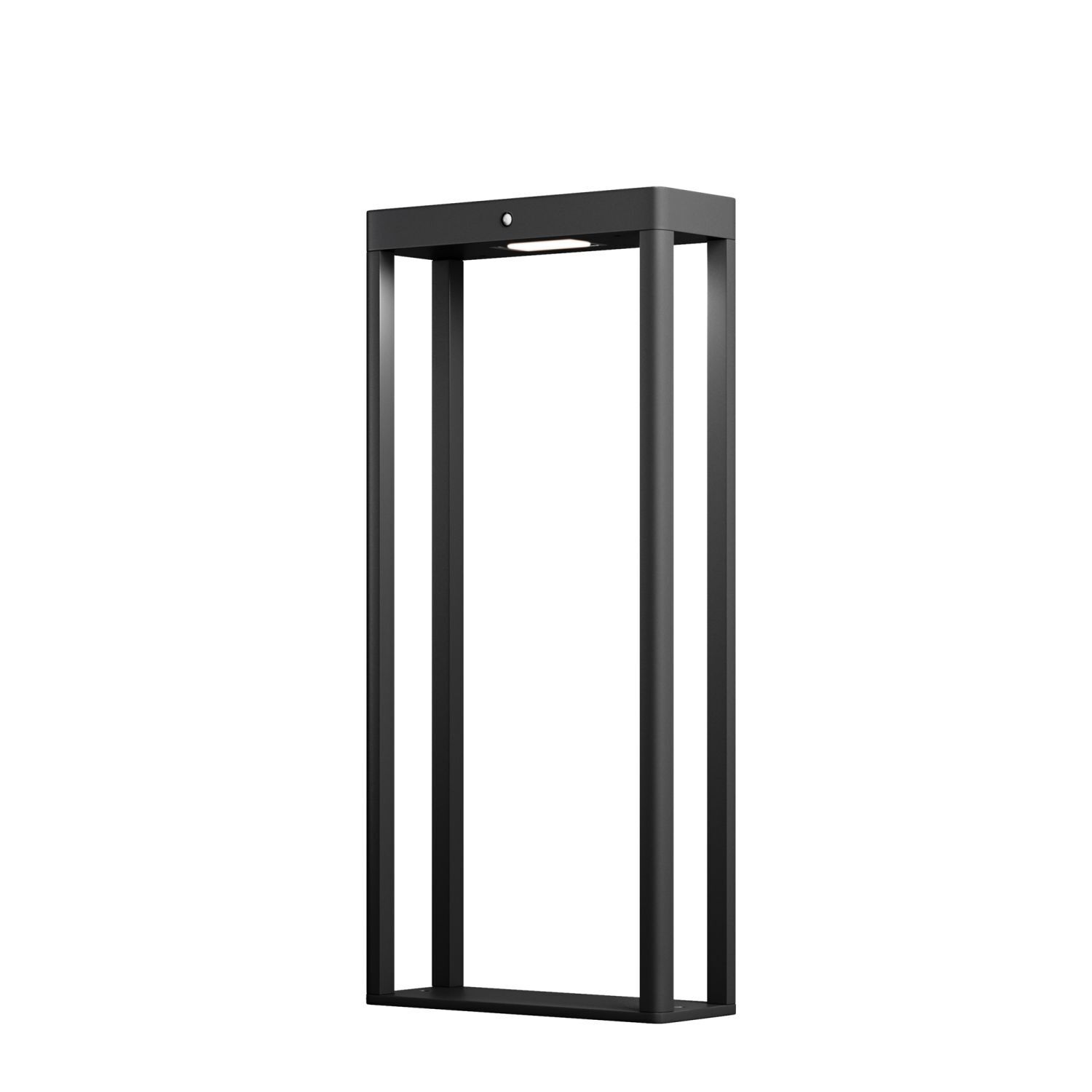 Borne d'éclairage solaire aluminium verre LED IP54 50 cm carrée