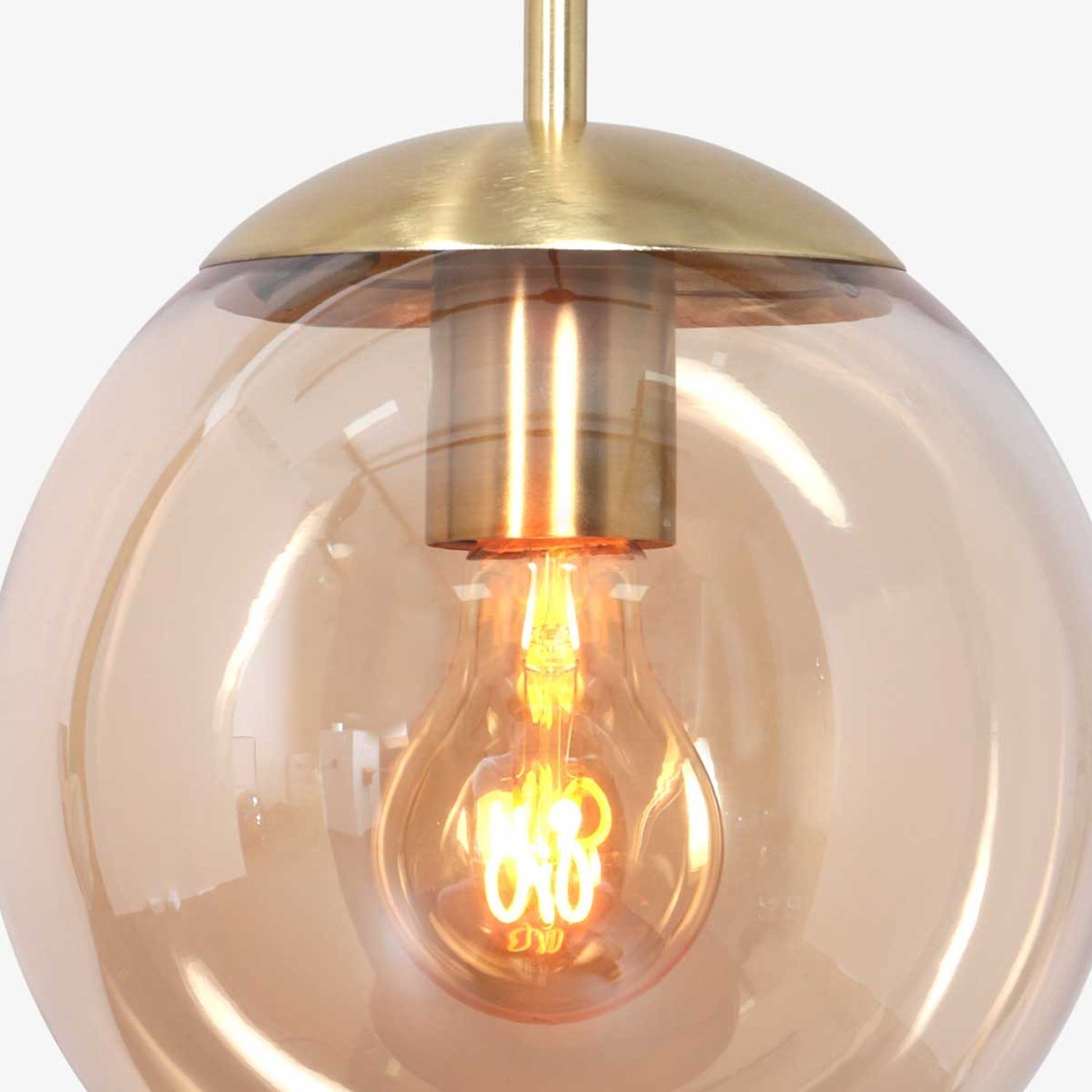 Lampe à suspendre élégante Noir Ambre Laiton Ø25 cm