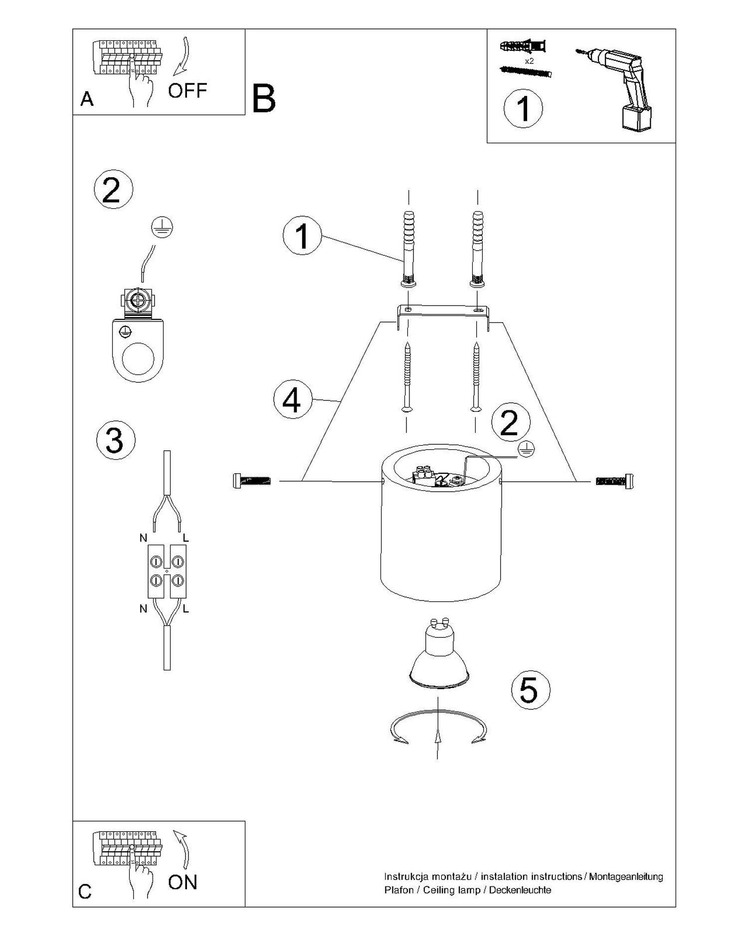 Aufbaustrahler Beton Olivgrün GU10 B:10 cm Modern CAD-Diagramm, Diagramm