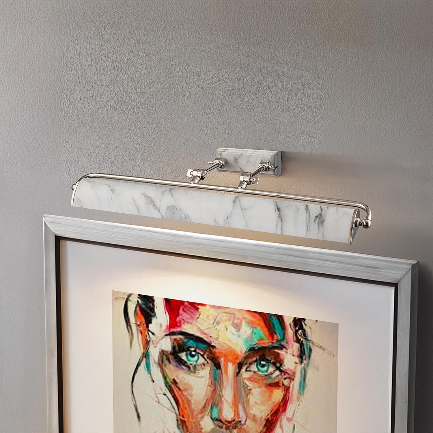 Bilderleuchte Marmor Optik 70 cm 4x E14 verstellbar Vintage Person