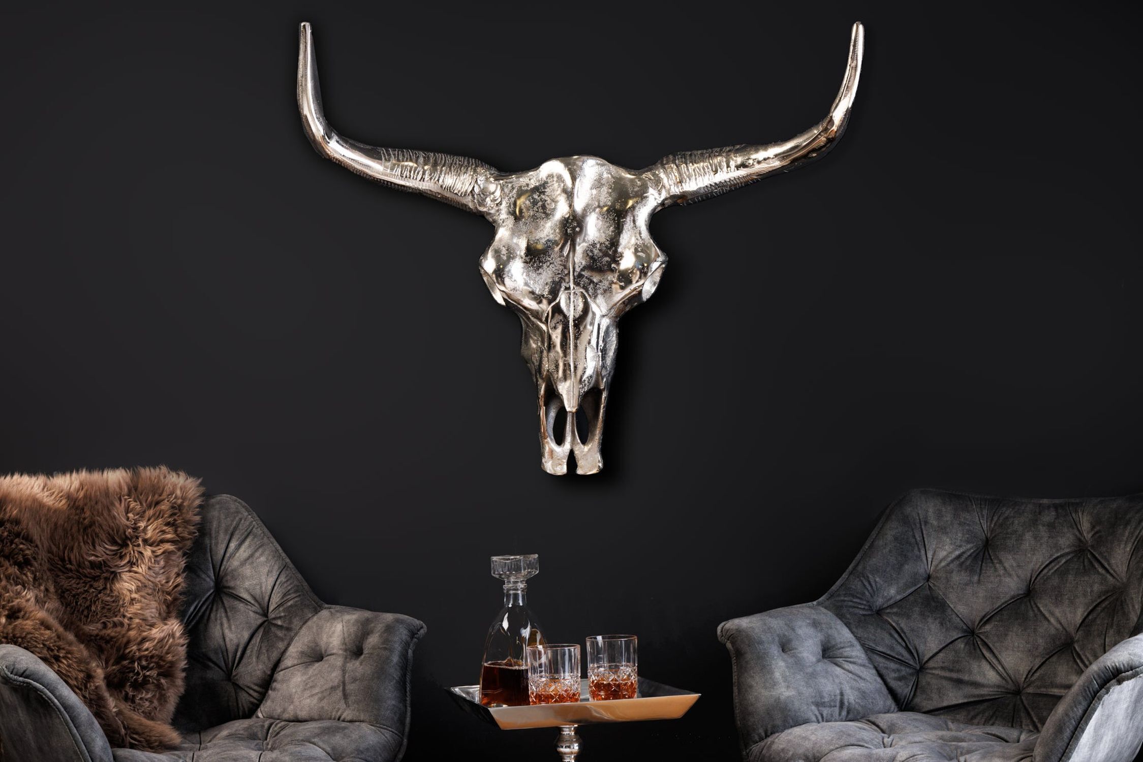 Couch, Mobiliar, Glas, Langhorn, Wohnzimmer Couch, Mobiliar, Glas, Langhorn, Wohnzimmer