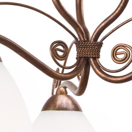 Lampe à suspendre Shabby Brown Table à manger Art Nouveau 3-flmg