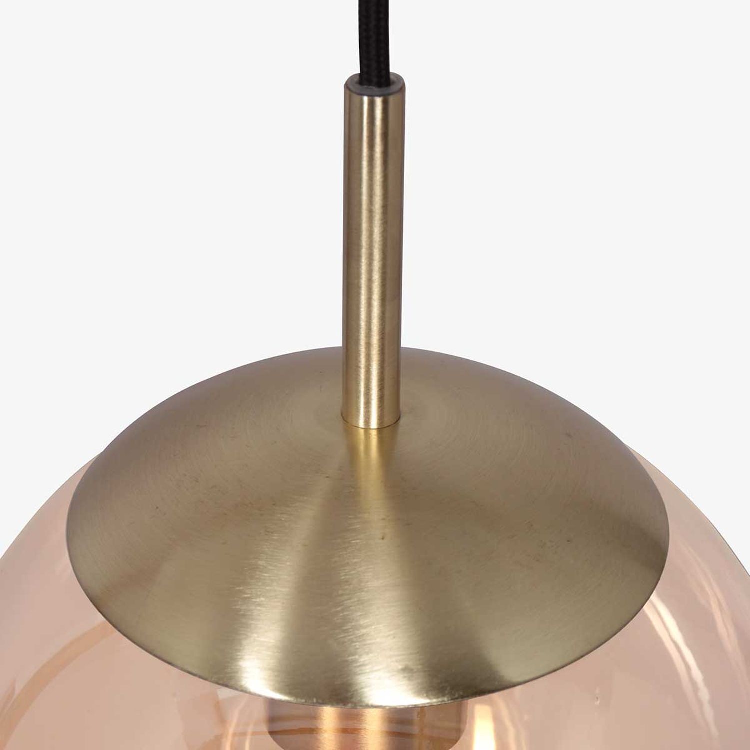 Lampe à suspendre élégante Noir Ambre Laiton Ø25 cm