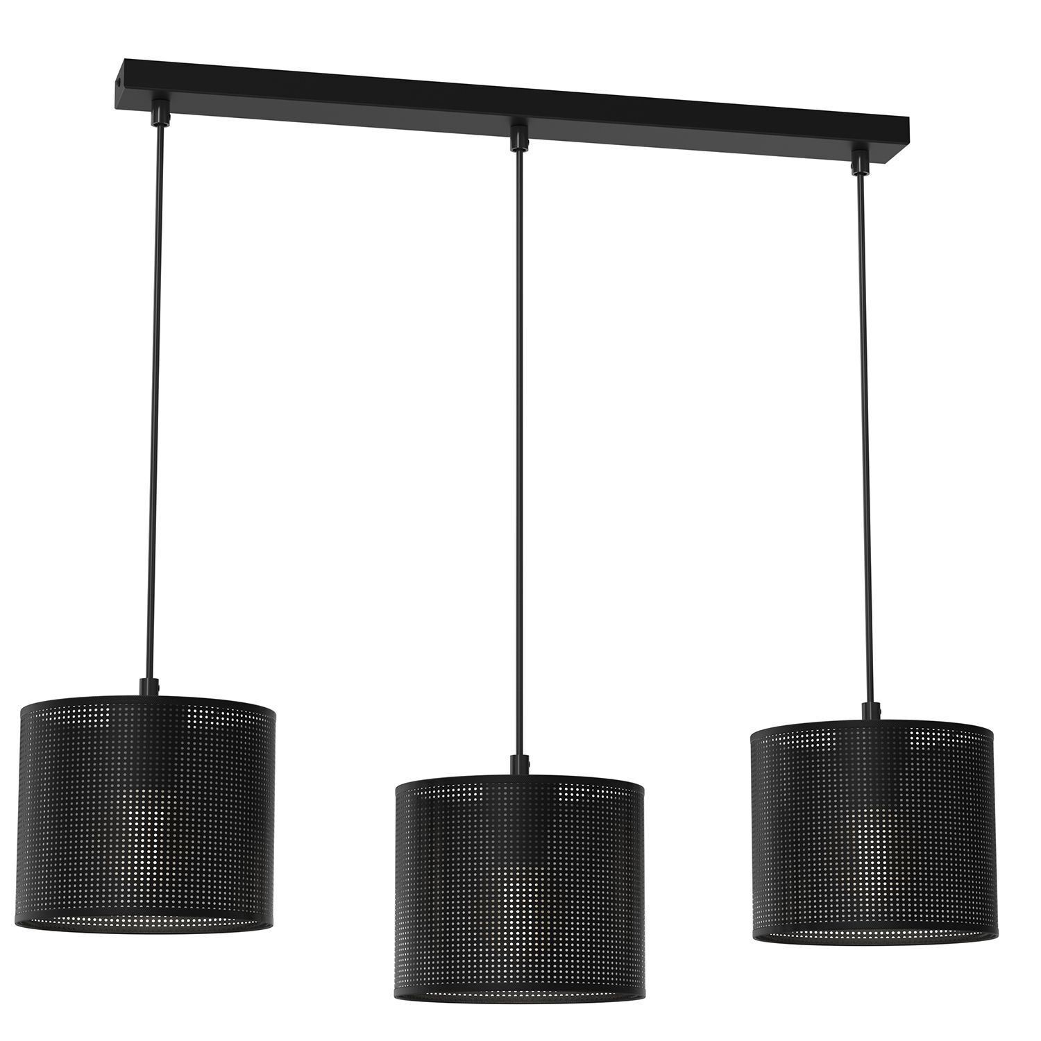 Suspension métal noir 75 cm E27 Loft 3 flammes