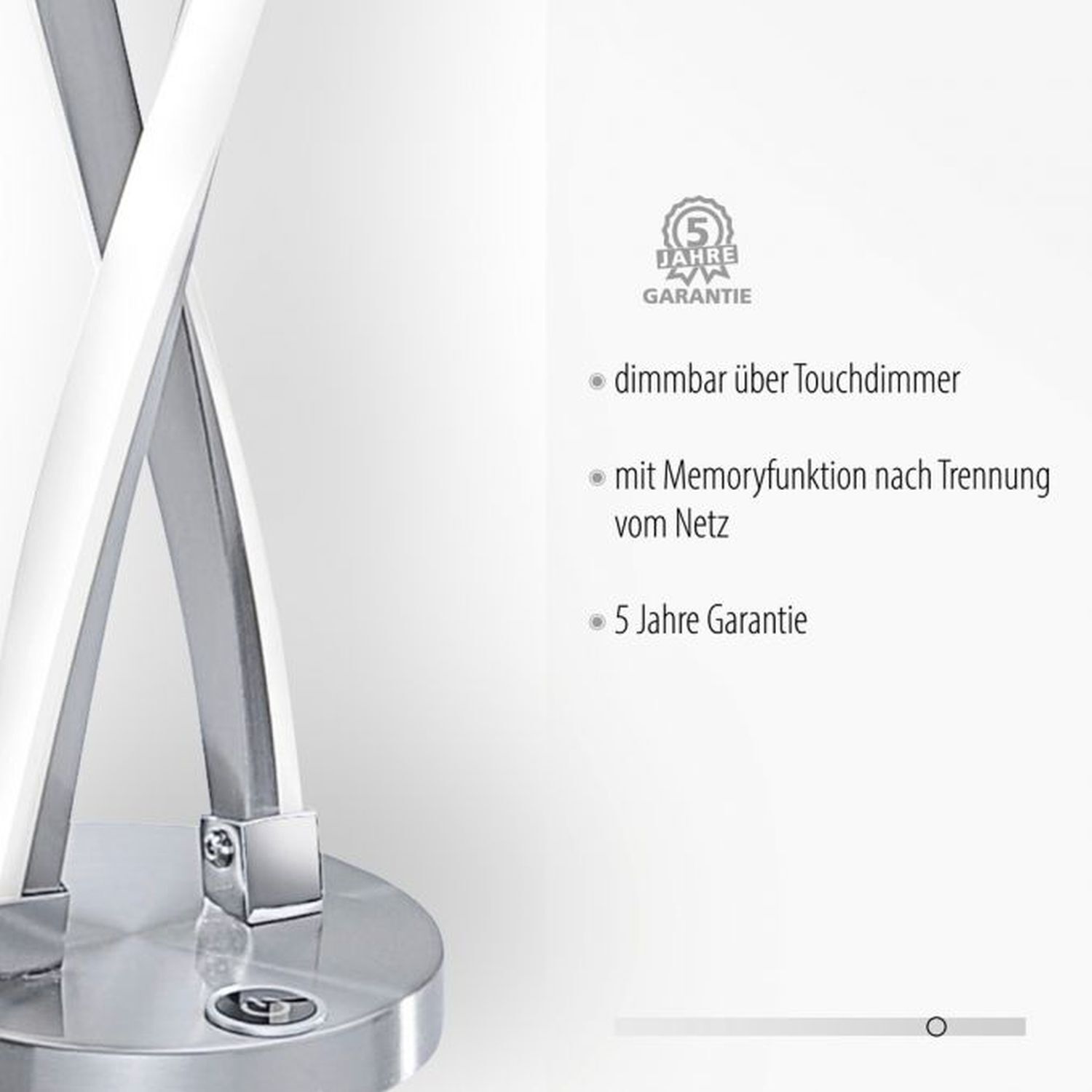 Stylische LED Tischlampe in Stahl 13 W dimmbar Touch Sinken, Waschbeckenhahn, Architektur, Springbrunnen, Wasser