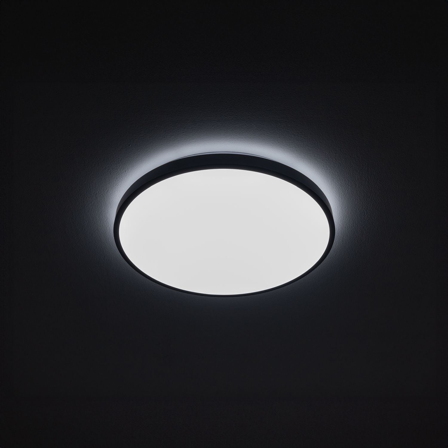 Plafonnier rond à LED noir métal 4000 K Ø38,5 cm Deckenleuchte