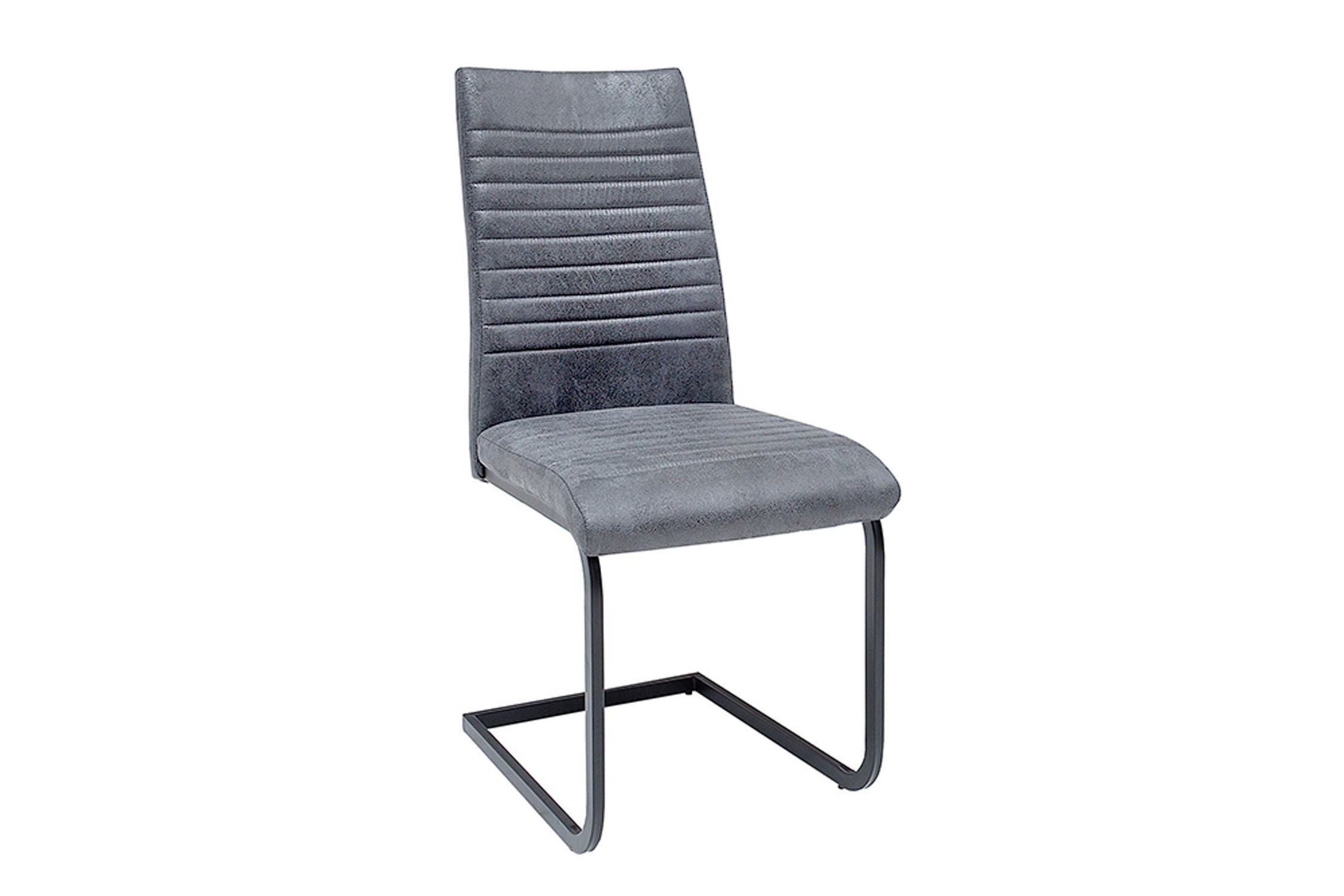 Chaise à bascule sans accoudoirs Gris Noir Tissu Métal Moebel, Stuhl