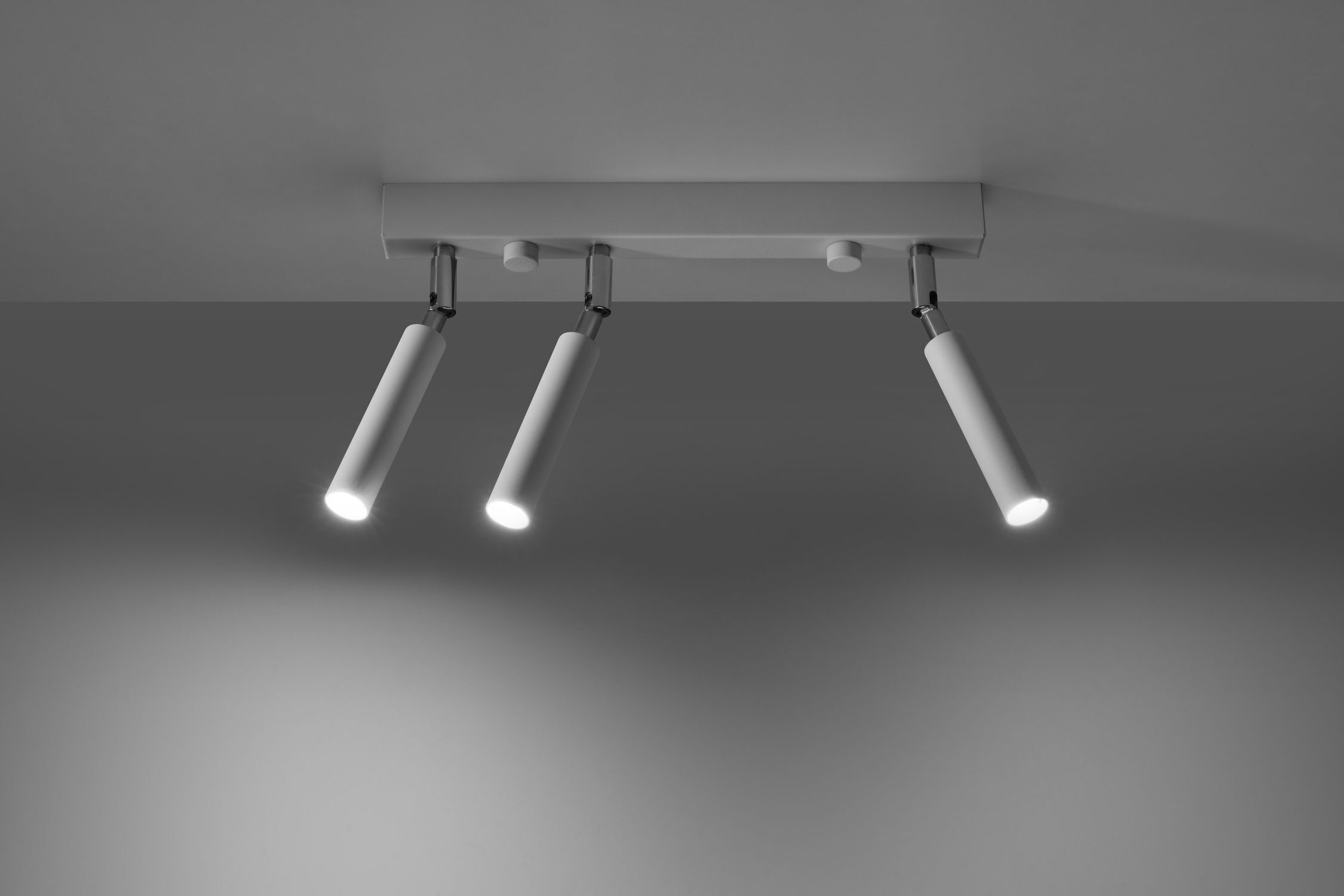 Spot de plafond métal 35 cm blanc orientable 3 flammes