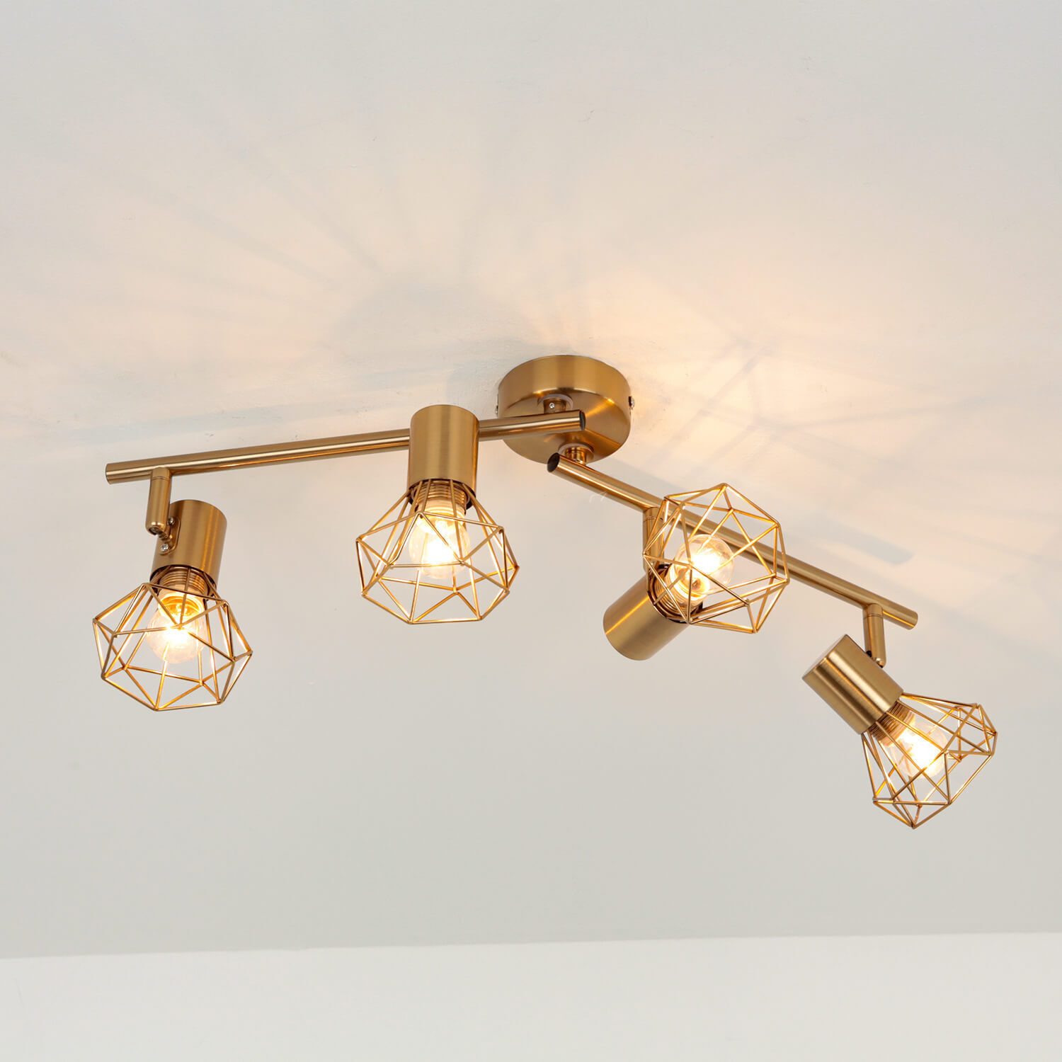 Spot de plafond Retro métal en laiton Salon Leuchte, Deckenleuchte