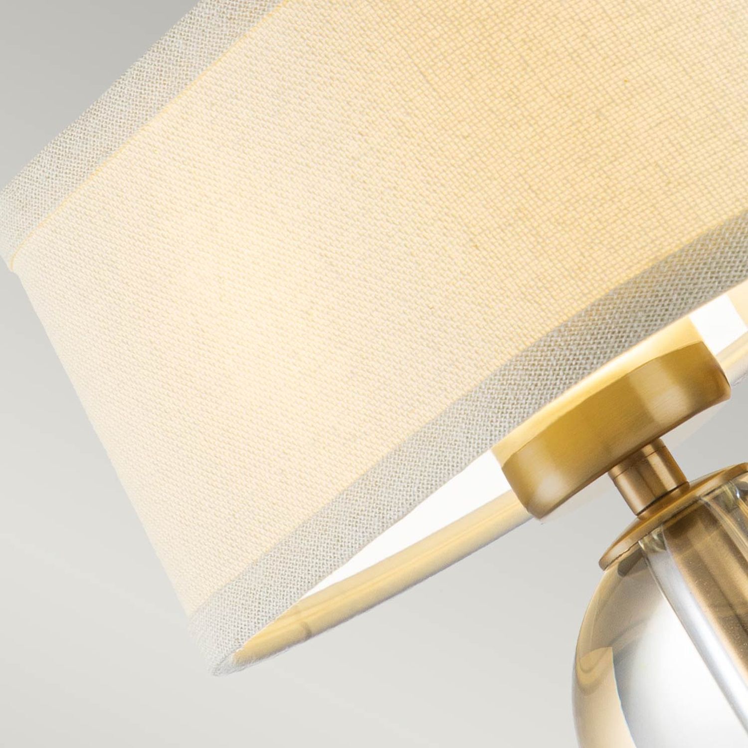 Applique avec LED G9 en laiton crème Abat-jour en tissu