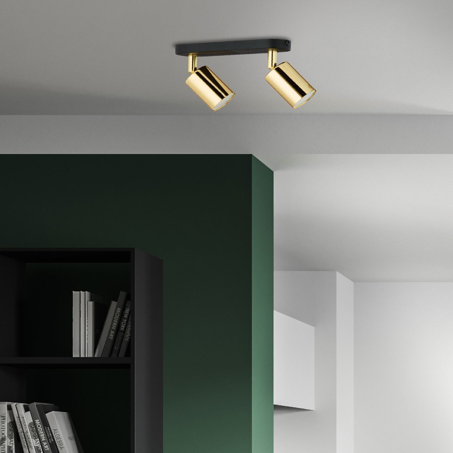 deckenleuchte, spotlights, gold, zweiflammig, handwerk