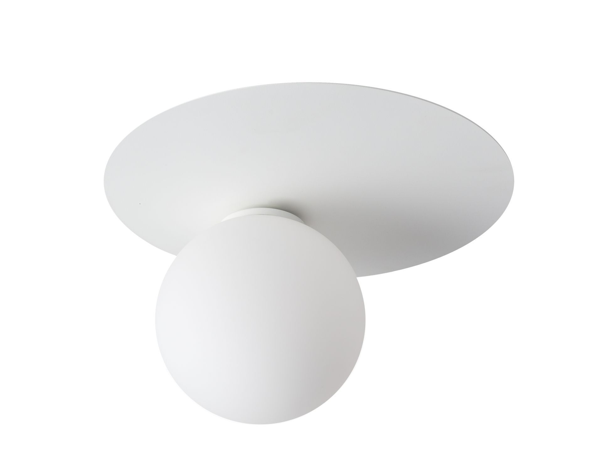 Plafonnier blanc métal verre anti-éblouissant G9 Ø14 cm rond