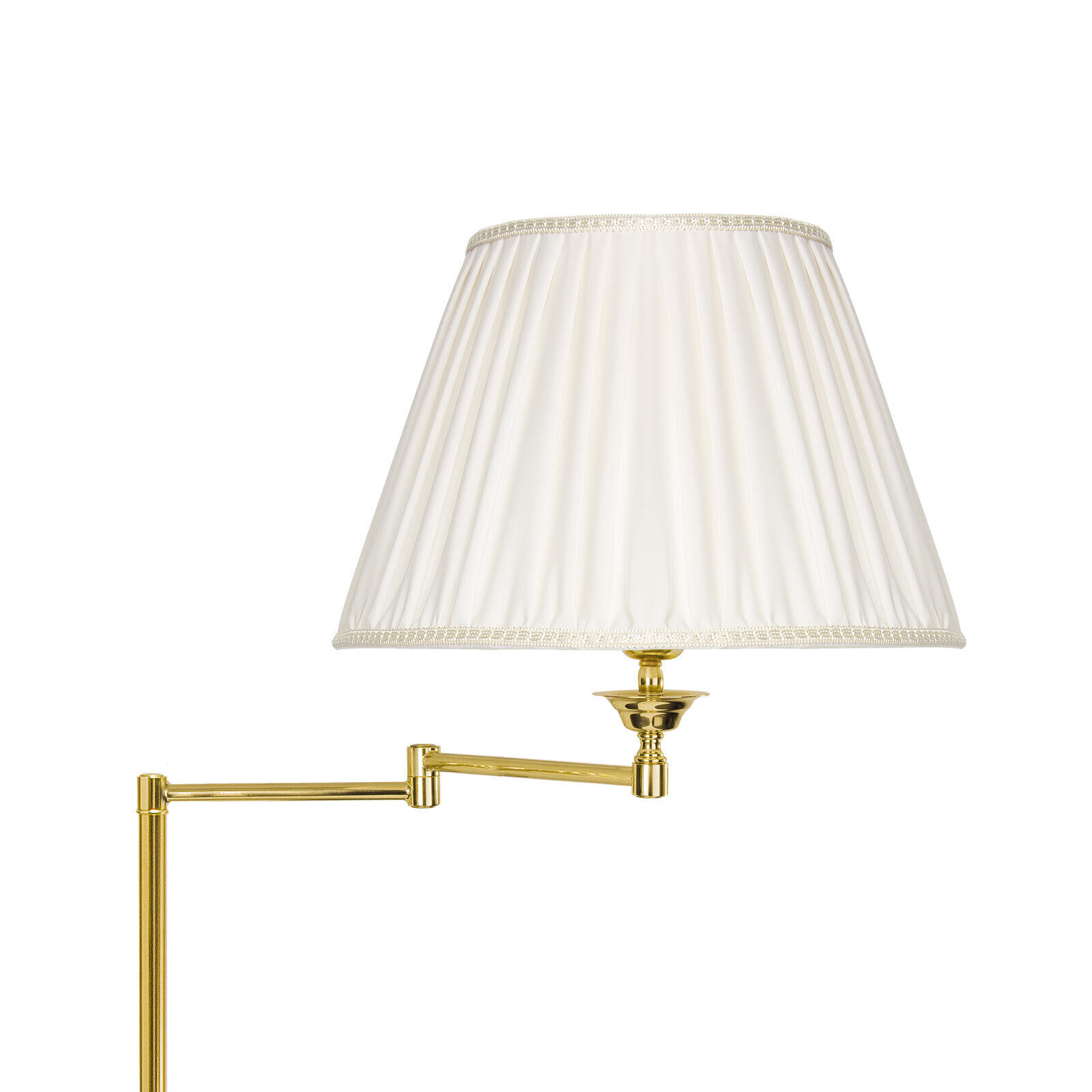 Lampadaire bras articulé 162 cm laiton tissu E27 salon