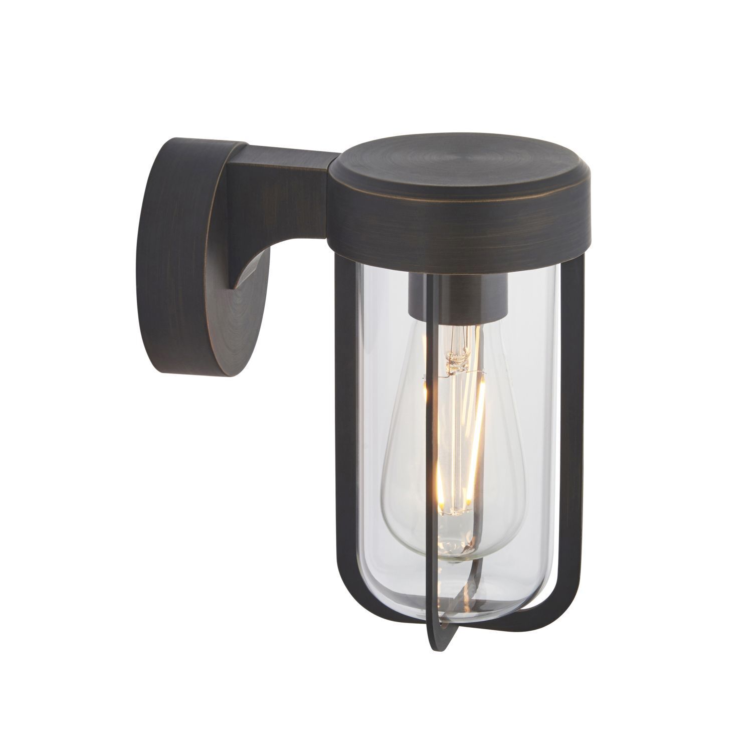 Applique murale extérieure IP44 H : 20,8 cm Alu verre E27 en bronze