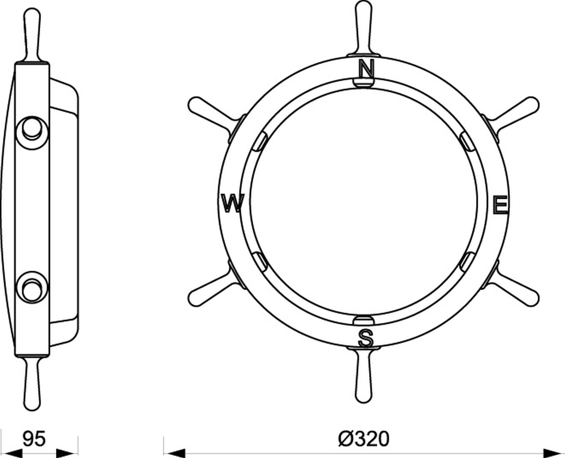 Applique maritime laiton verre couloir salon