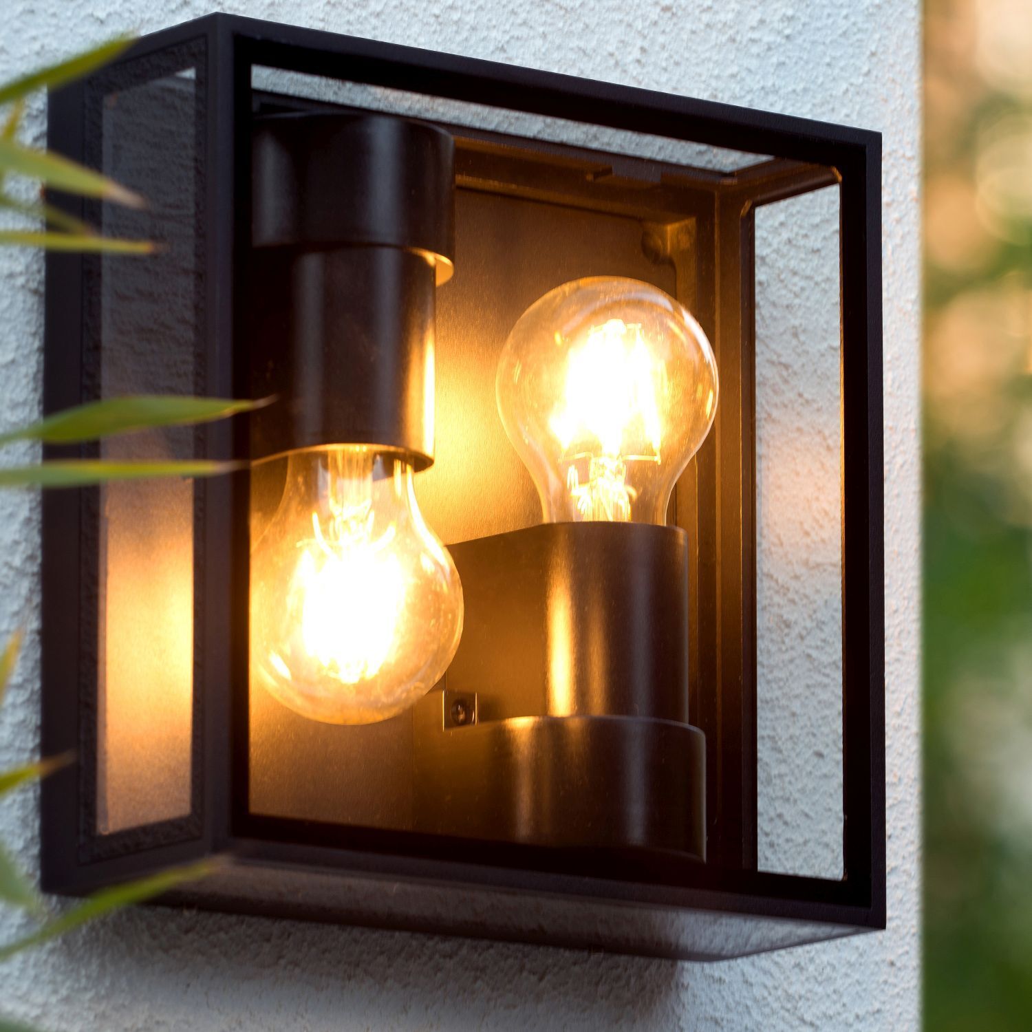 metall-lampen-aussenbeleuchtung-modern-metall-leuchte-havun-2x-e27-bis-15w-schwarz-transparent-modern-metall-glas-lele137758-04 Wandleuchte, Außenleuchte, Glühbirnen, Schwarz, Kassettendisplay