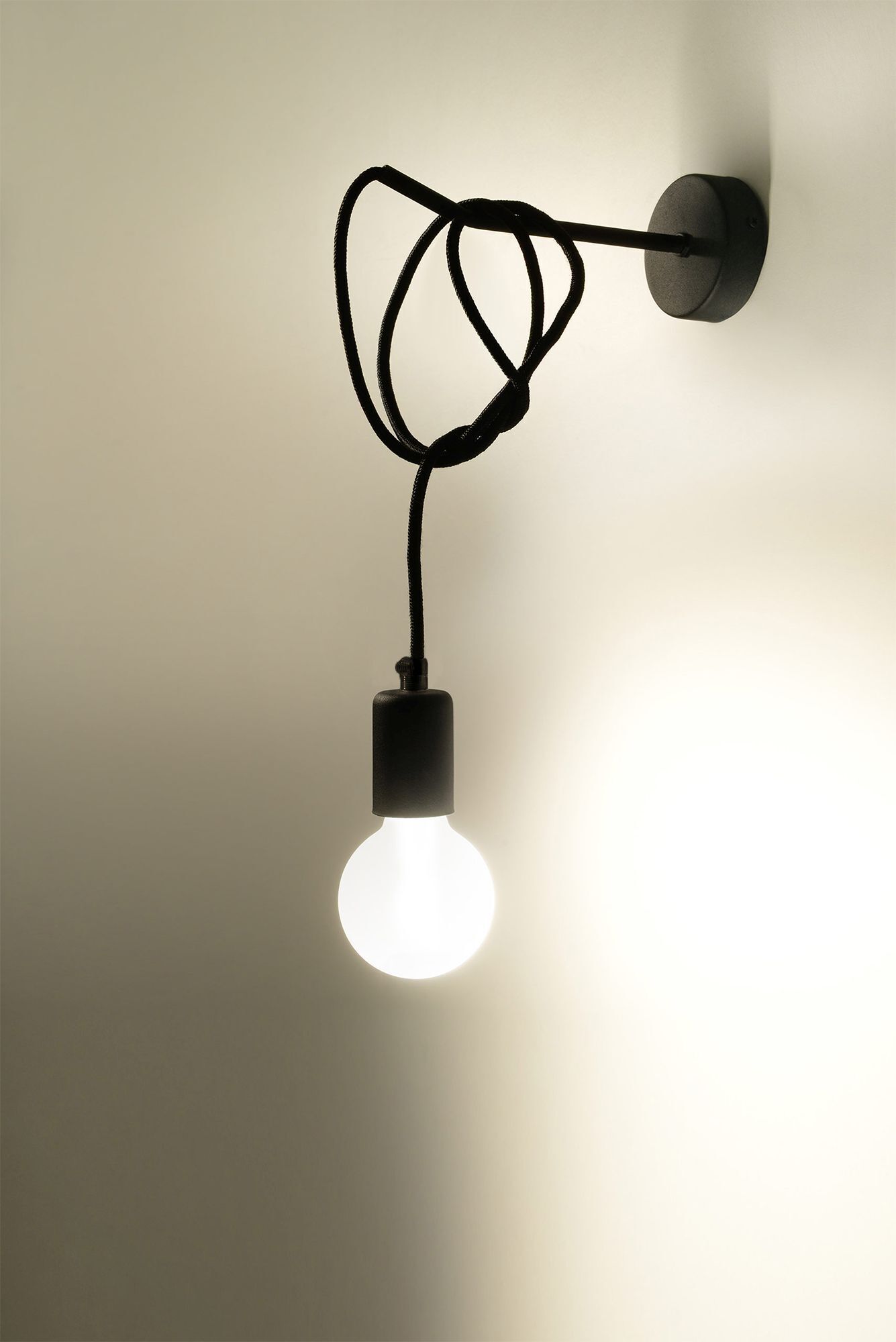 wandleuchte-wandlampe-bombilla-1-flammig-schwarz-retro-78-innen-2 Leuchte, Glühbirne, Wandlampe, Kabellampe, E27