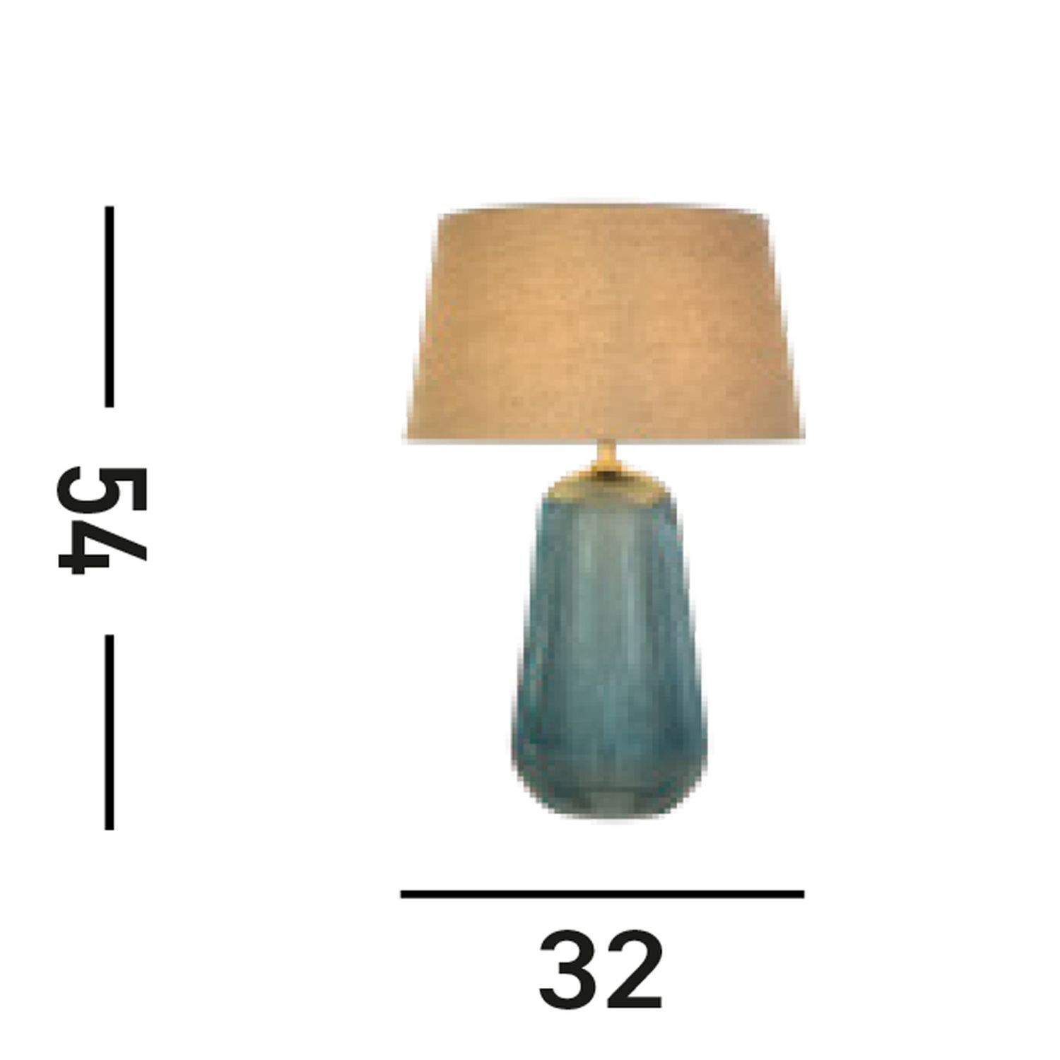 Lampe de table tissu verre E27 37 cm bleu naturel confortable