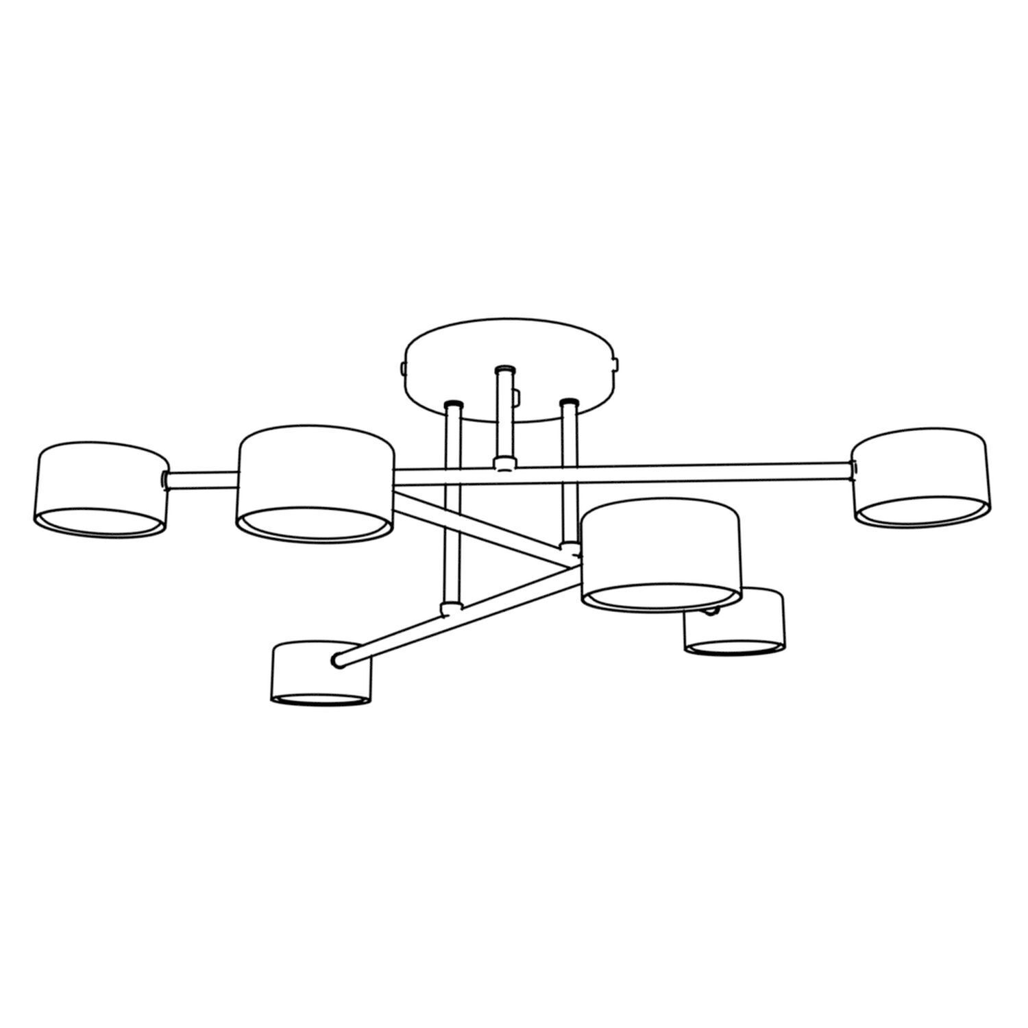 Plafonnier Blanc Métal accentué L:60 cm GX53