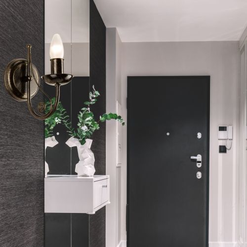 Elégante lampe murale KELSIE Noir Rustique Lampe