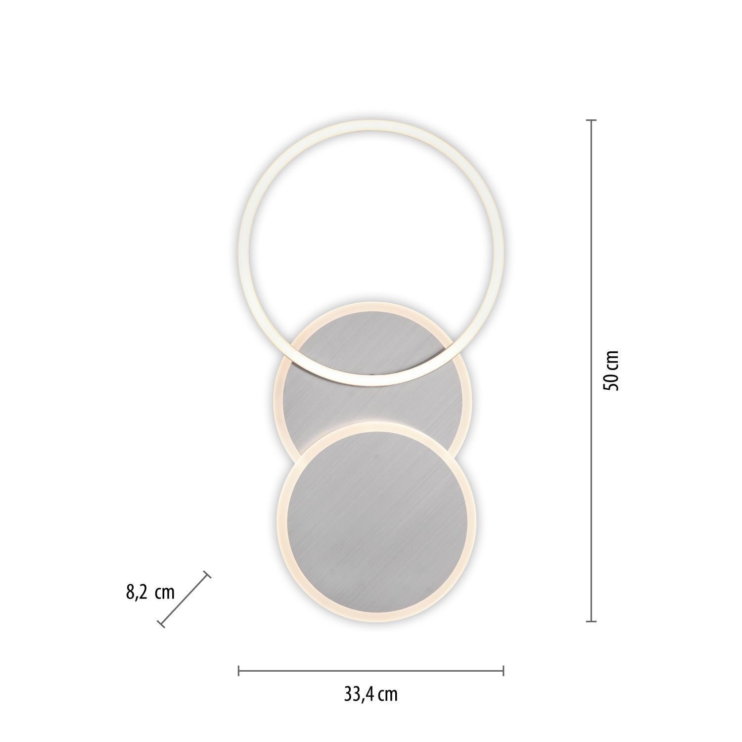 Lampe de plafonnier LED en acier métal blanc chaud 26 W mobile