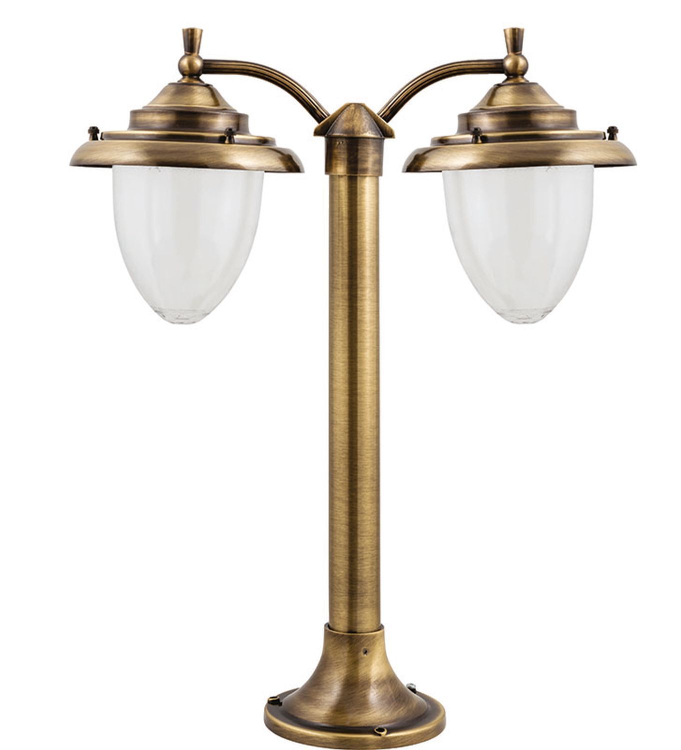 Eclairage rustique de jardin laiton verre H:55cm