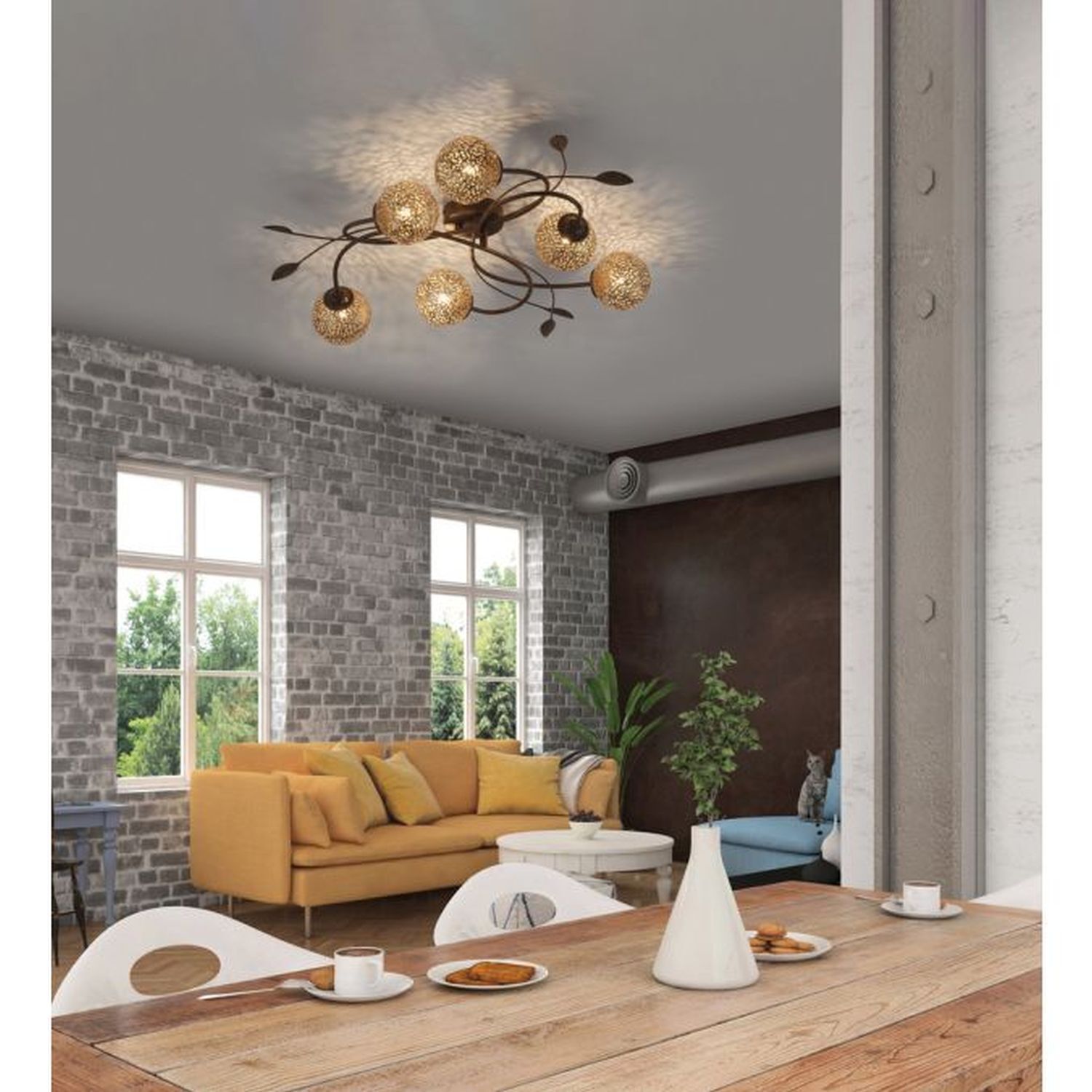 Innenarchitektur, Wohnzimmer, Dekoration Ihres Zuhauses, Kronleuchter, Lampe