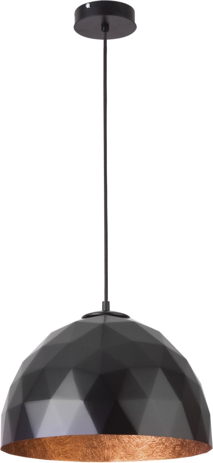 Lampe à suspendre design noir cuivre