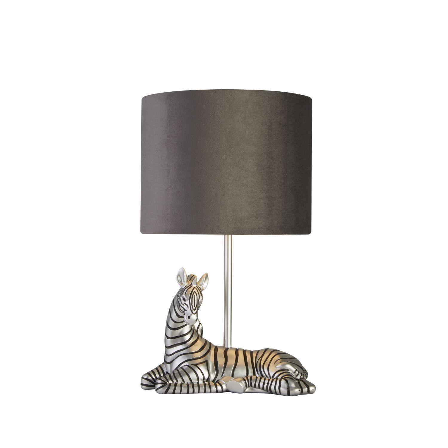 Lampe de table moderne 35 cm Zebra E27 en argent noir