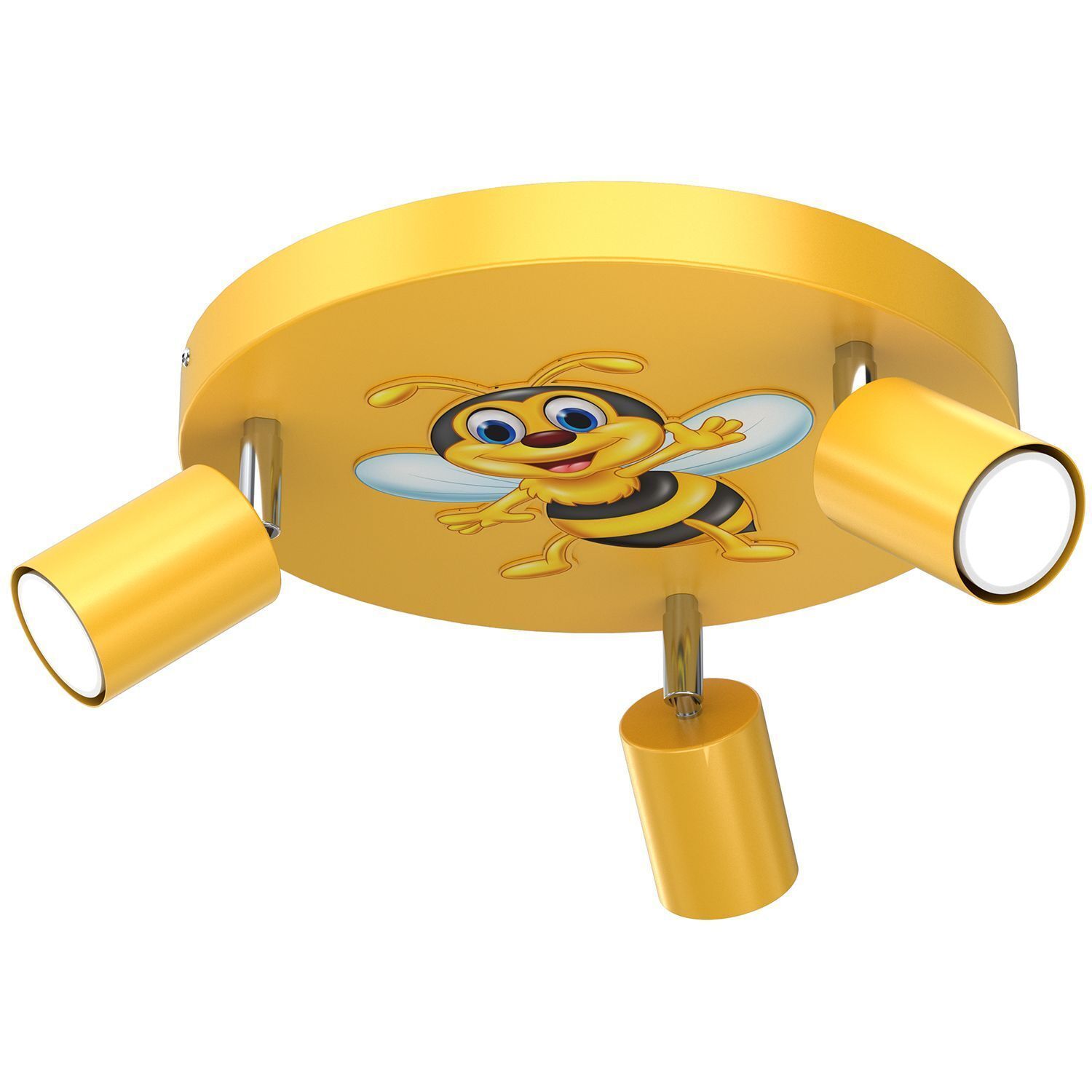 Lampe pour chambre d'enfant Plafond jaune Ø 30 cm orientable GU10 Métal