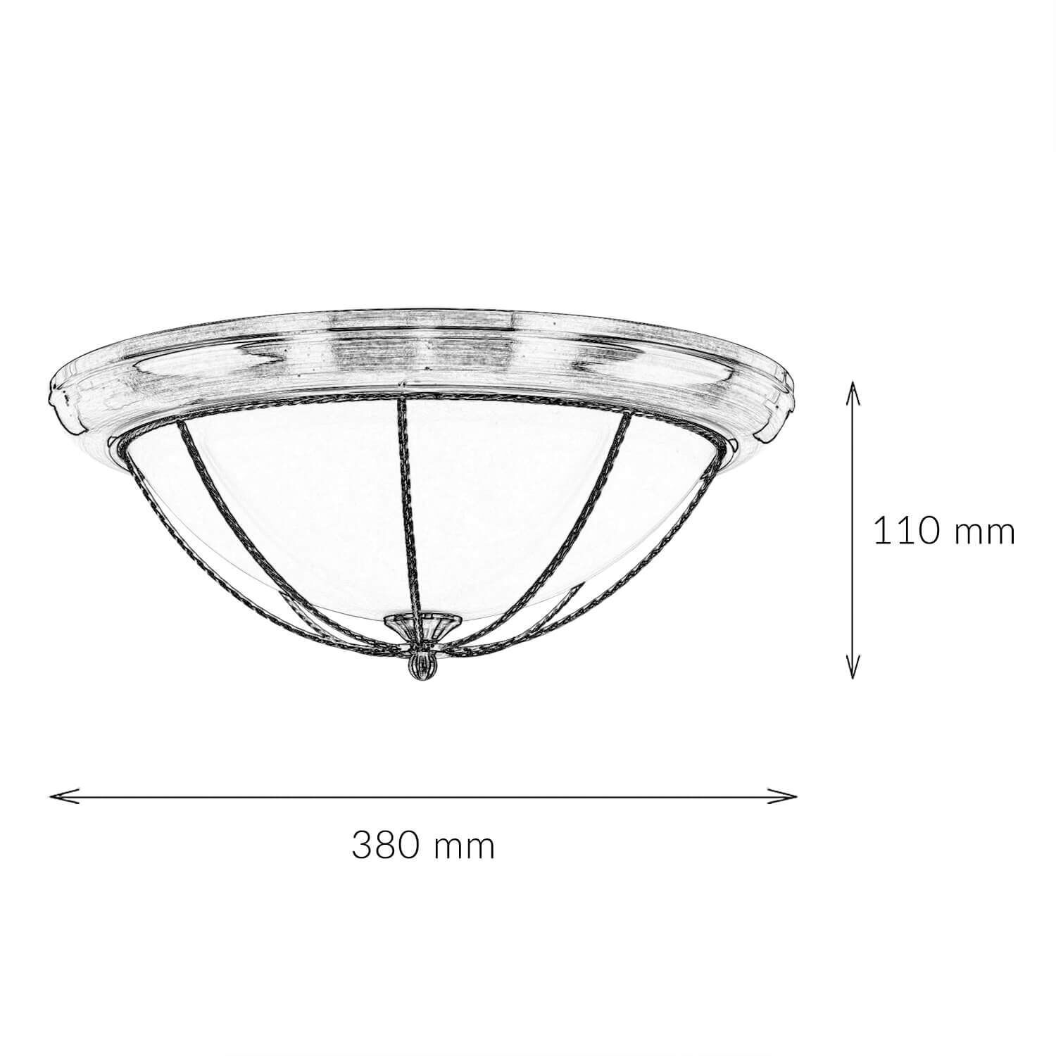 Plafonnier rond E27 SUDAN avec abat-jour en verre aspect laiton Deckenleuchte, Leuchte