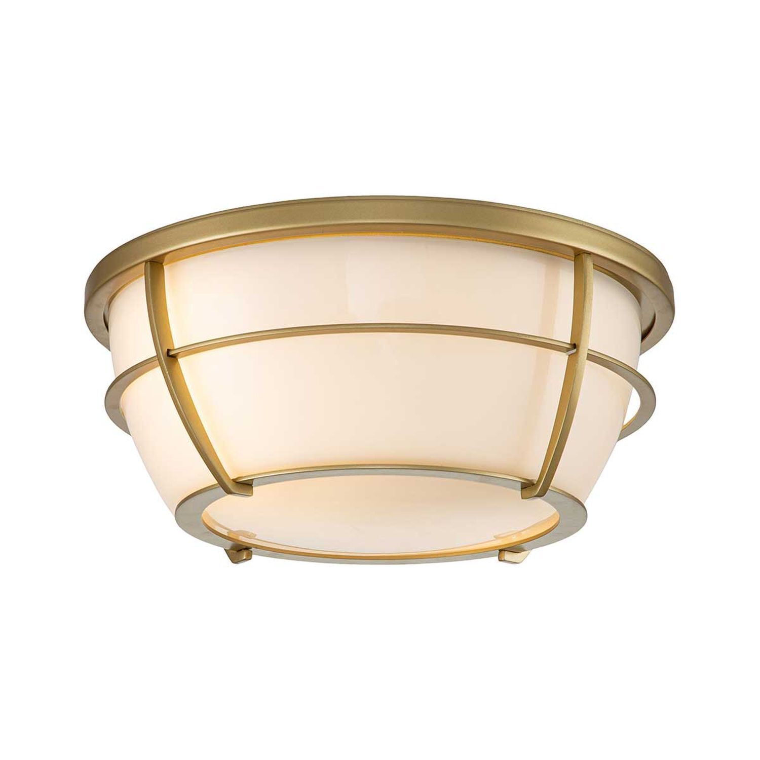 Plafonnier salle de bain métal verre E27 IP44 D : 32,7 cm rond