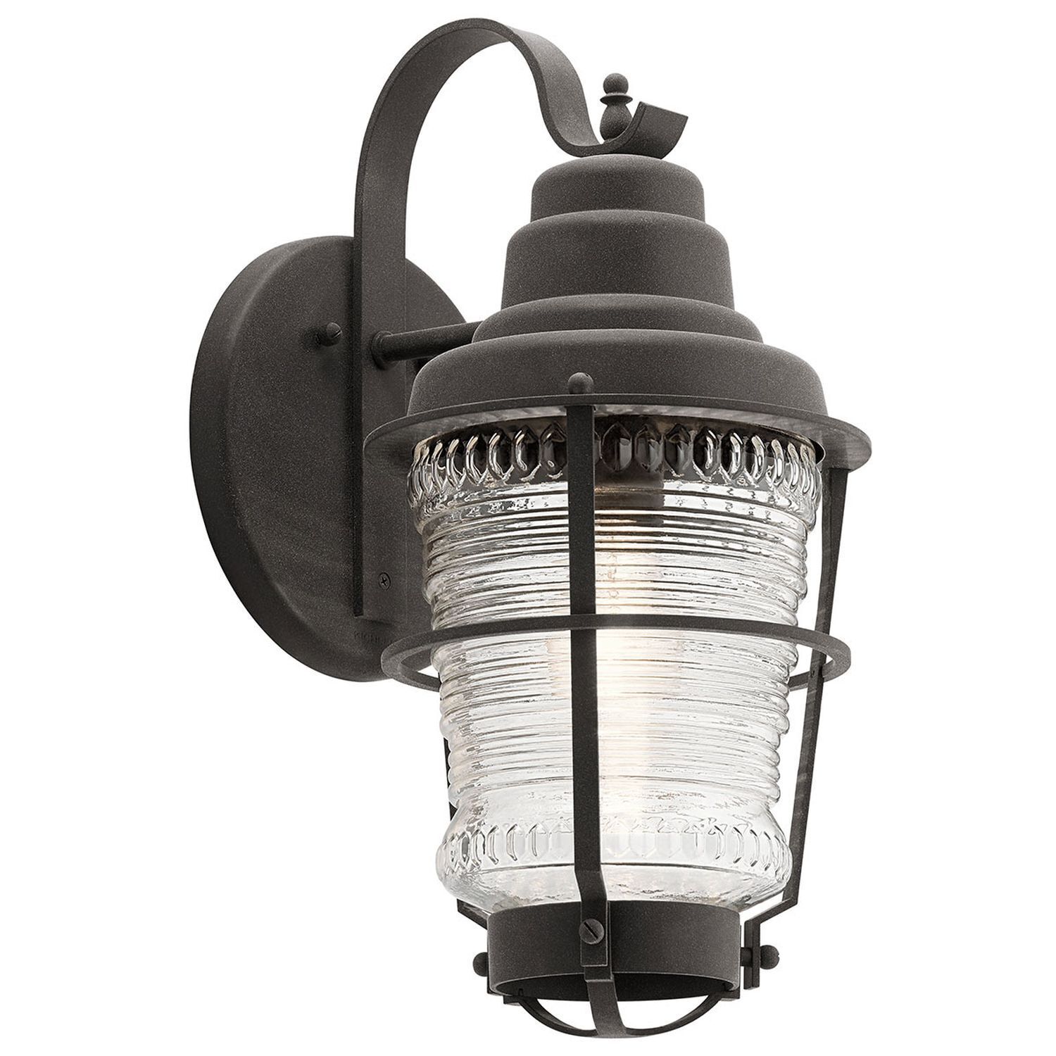 Lampe d'extérieur vintage mur alu verre 45,7 cm de haut IP44 E27