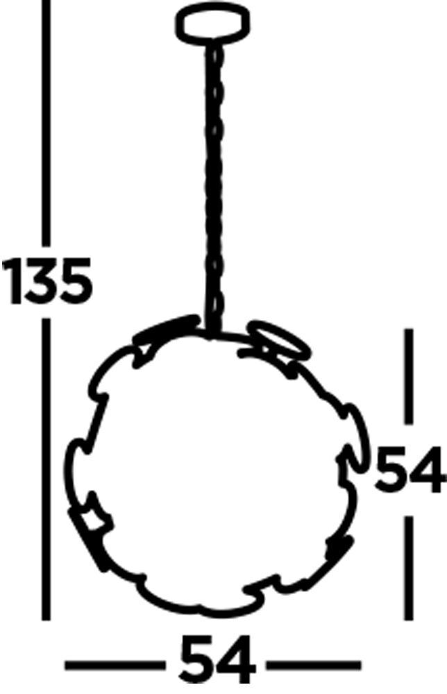 Suspension ronde Ø 54 cm métal noir or 6x E14