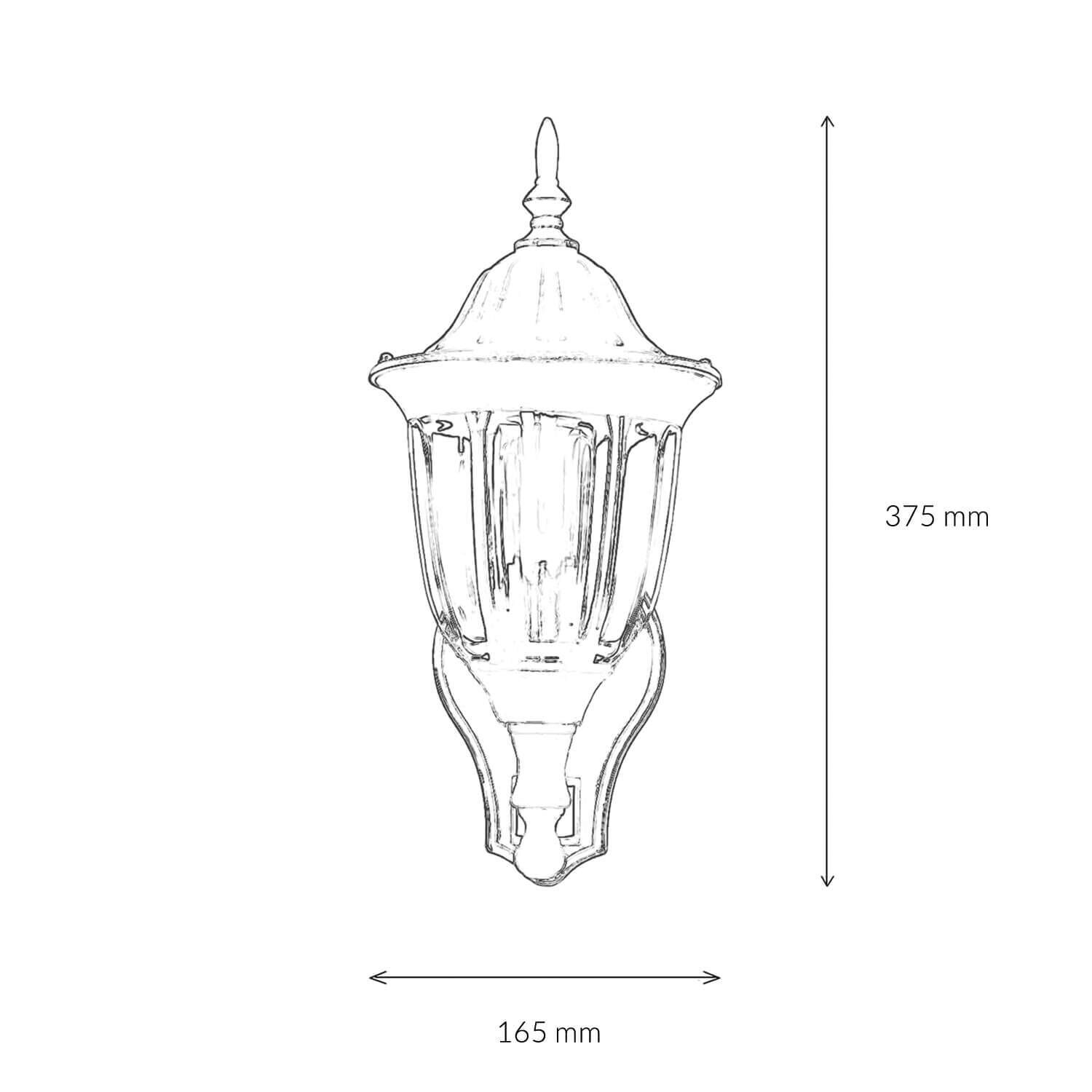 Lampe d'extérieur avec détecteur de mouvement Or antique mur MILANO