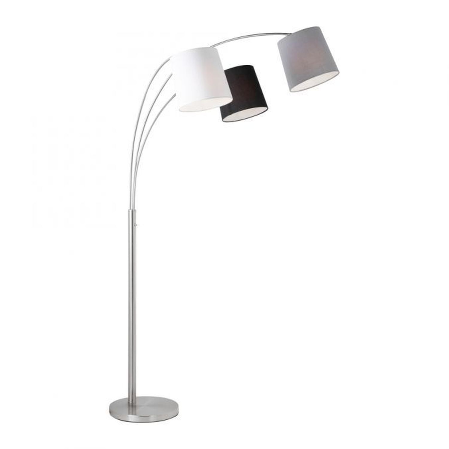 Gemütliche Bogenleuchte Metall Stoff E27 190 cm 3-flmg Lampe, Lampenschirm
