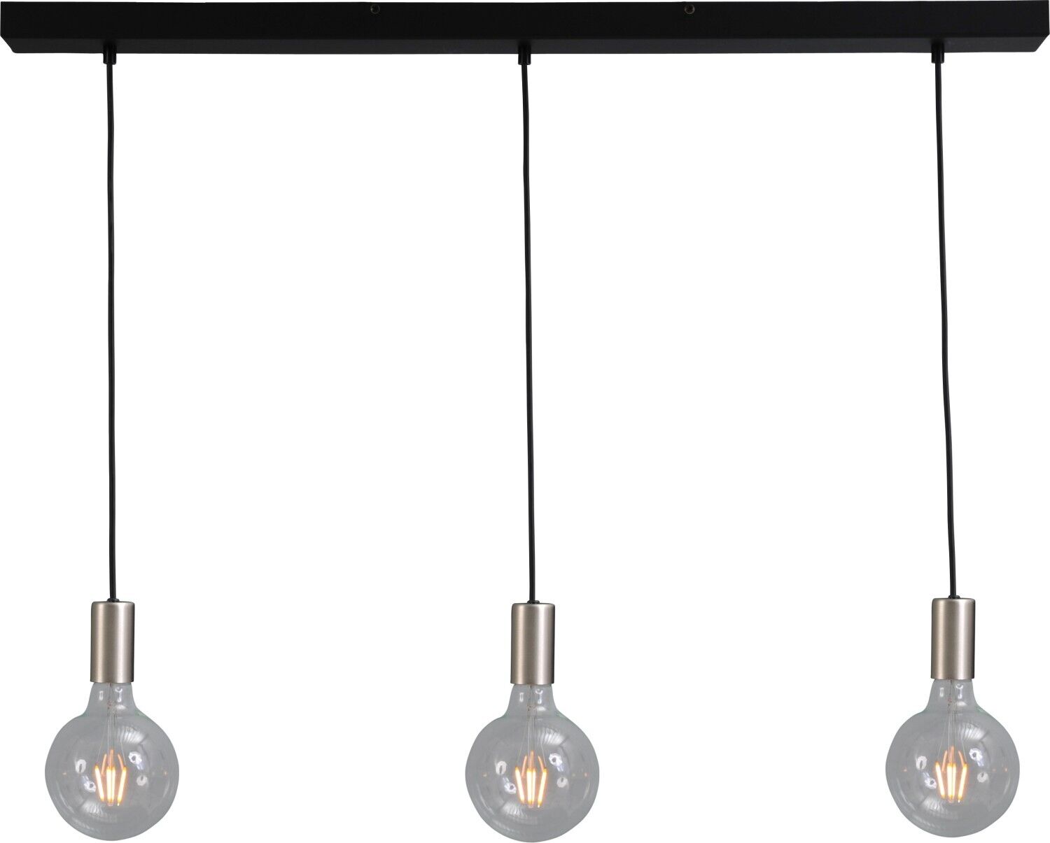 Suspension table à manger 3 flammes noir nickel