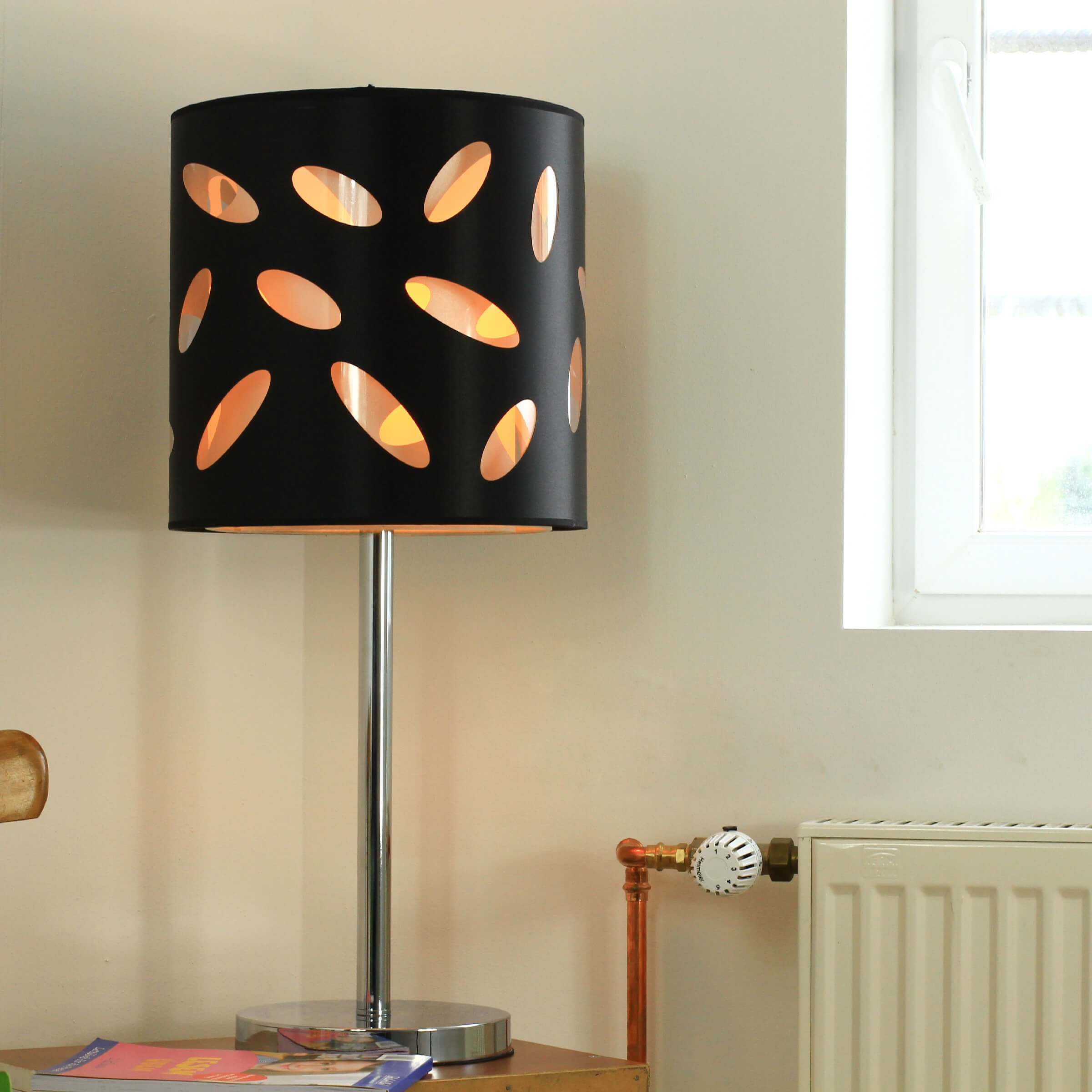 Lampe de table grande 66,5 cm de haut Noir E27 Lampe, Lampenschirm