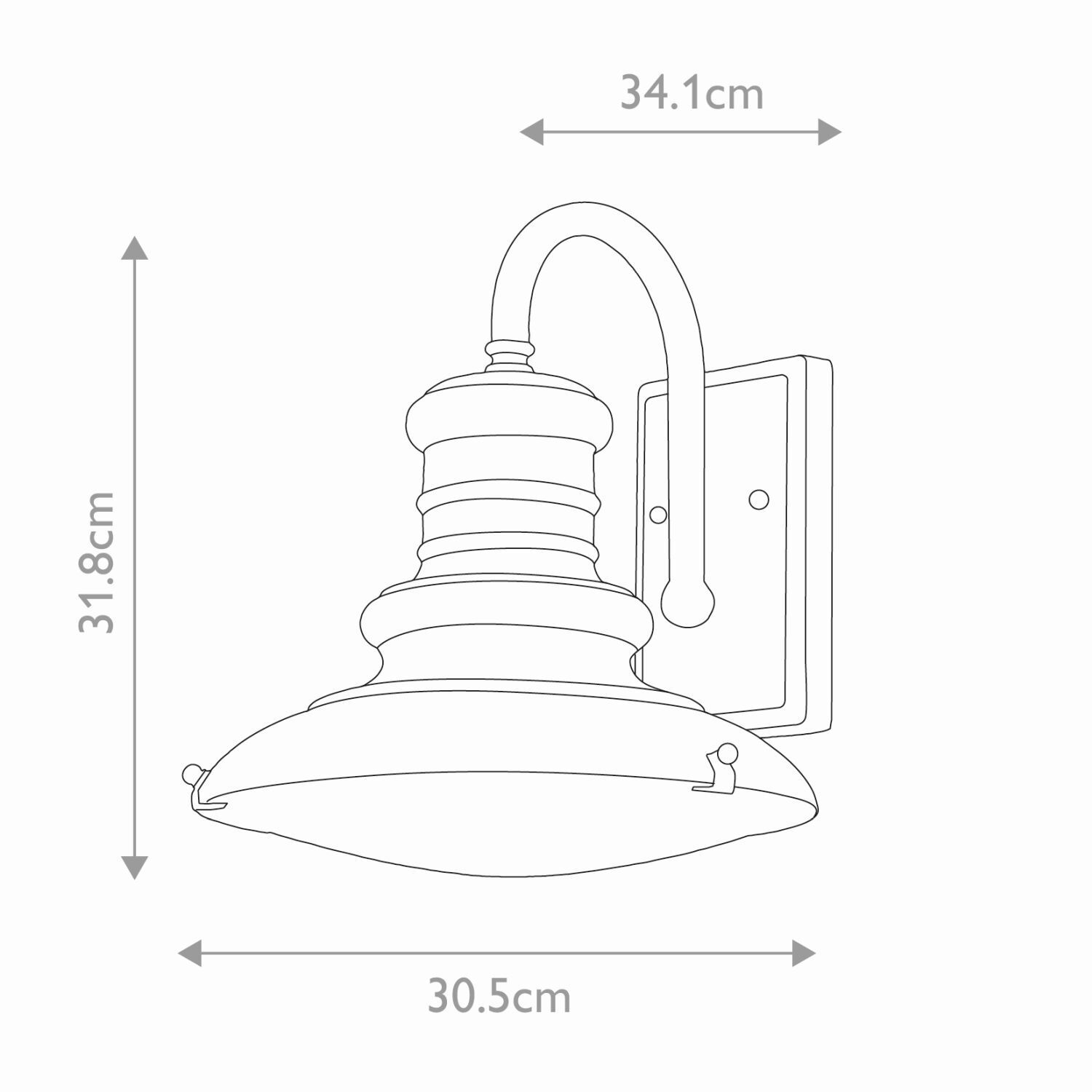 Lampe d'extérieur mur IP44 en laiton antique E27 verre aluminium