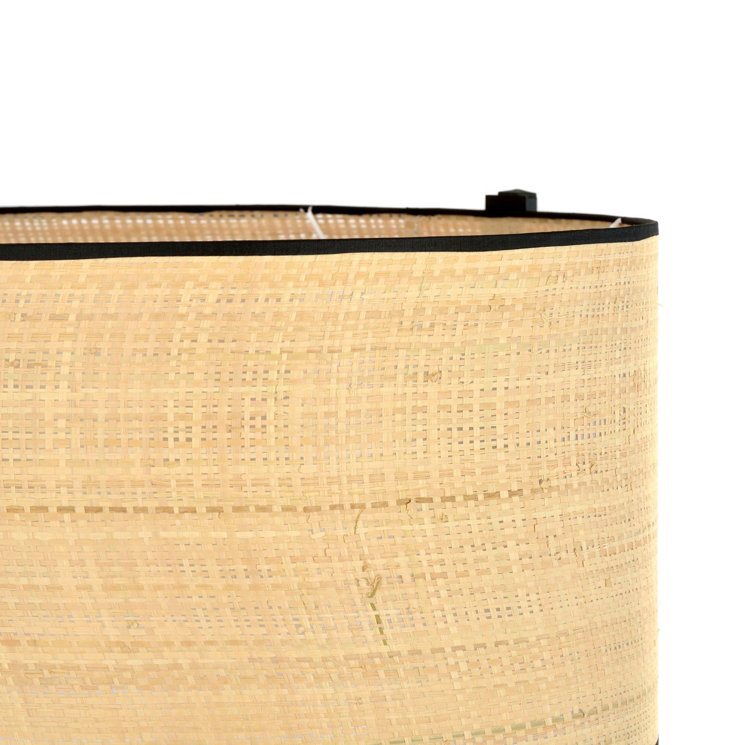 Lampadaire en métal rotin 157 cm Moderne en noir naturel E27