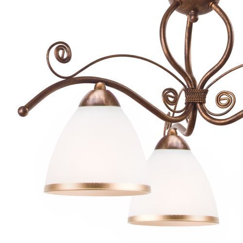 Lampe à suspendre Shabby Brown Table à manger Art Nouveau 3-flmg