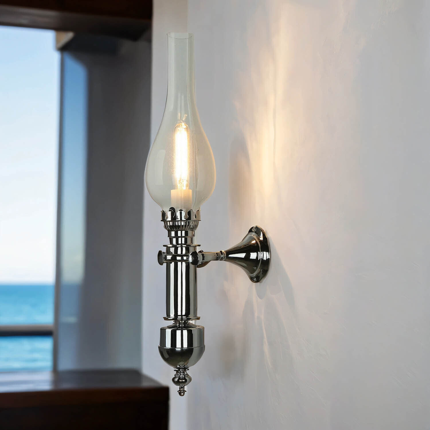 Lampe murale de style GRETA chrome Art Nouveau salle de bain couloir