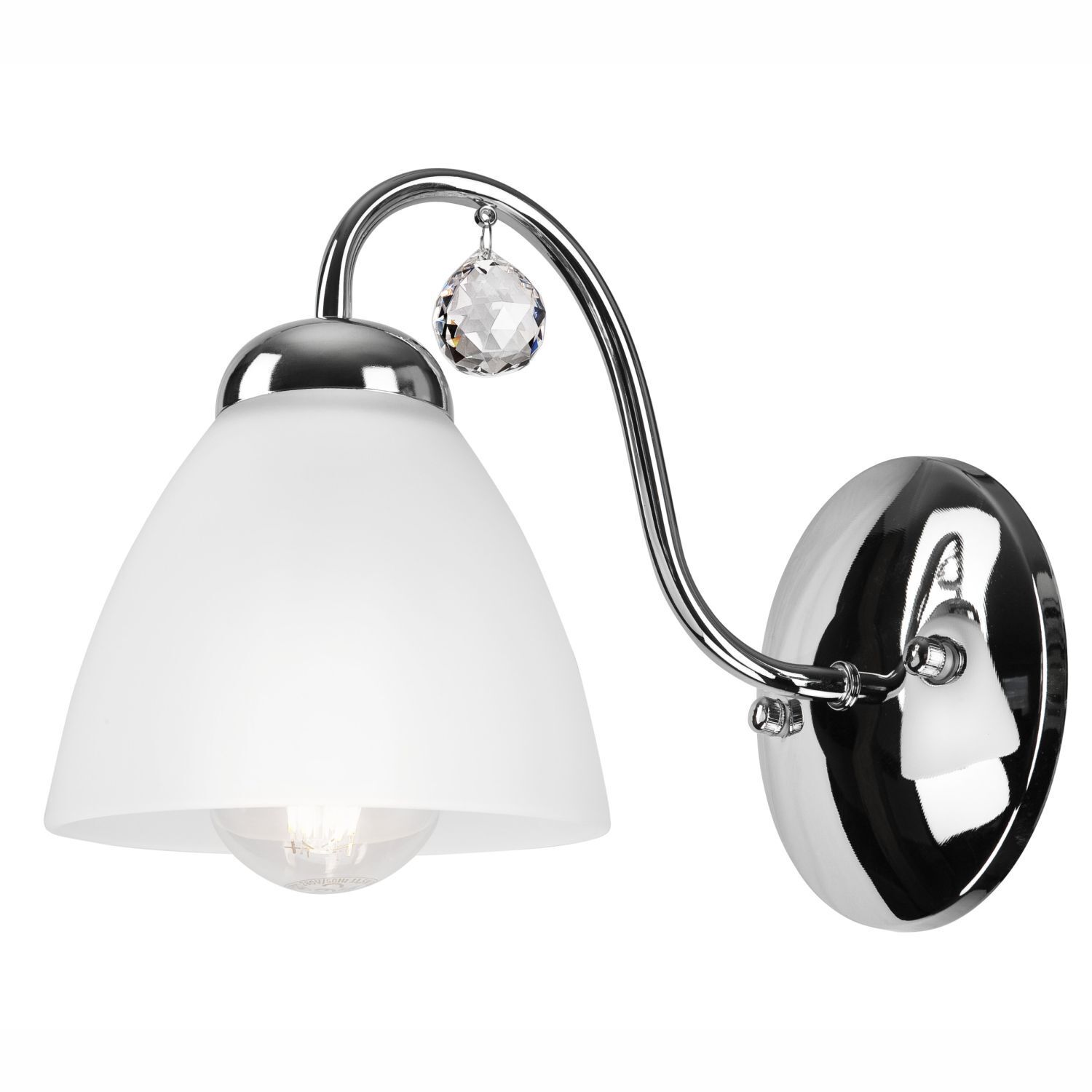 Applique murale pauvre en éblouissement en chrome métal verre E27 confortable Leuchte, Lampe