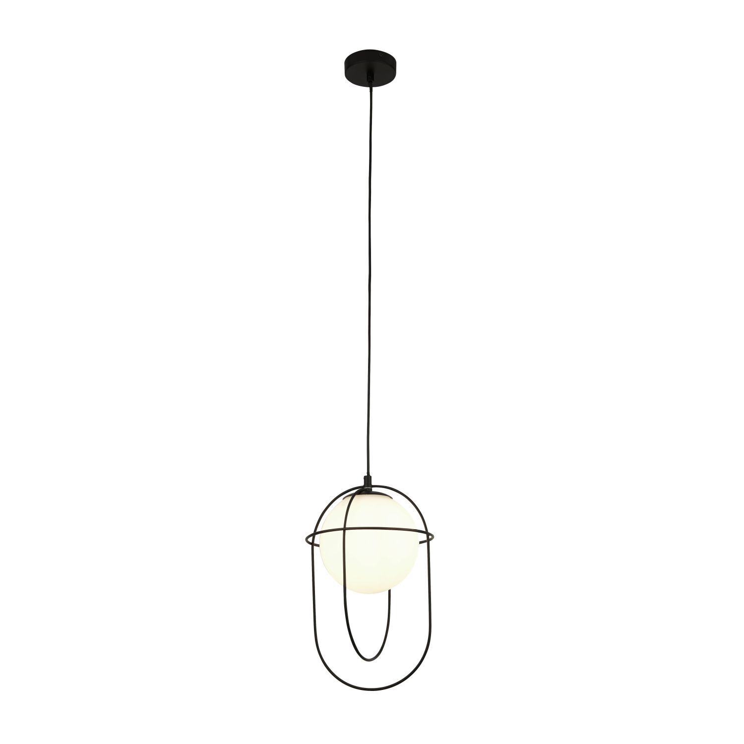 Suspension Noir Blanc E27 Verre Métal Moderne TRISTAN