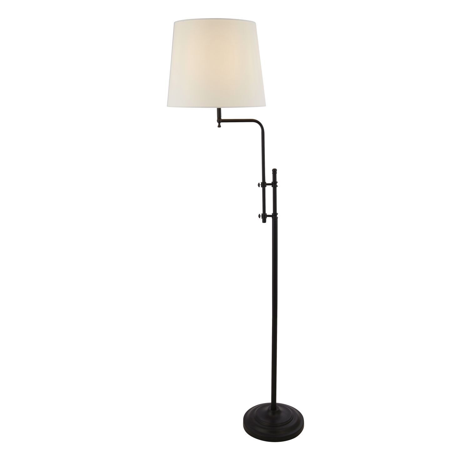 Lampadaire réglable 140-158 cm Tissu Métal Rustique E27