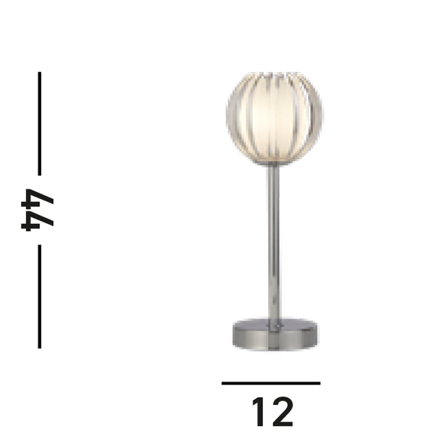 Lampe de table décorative verre métal G9 33 cm petit chrome
