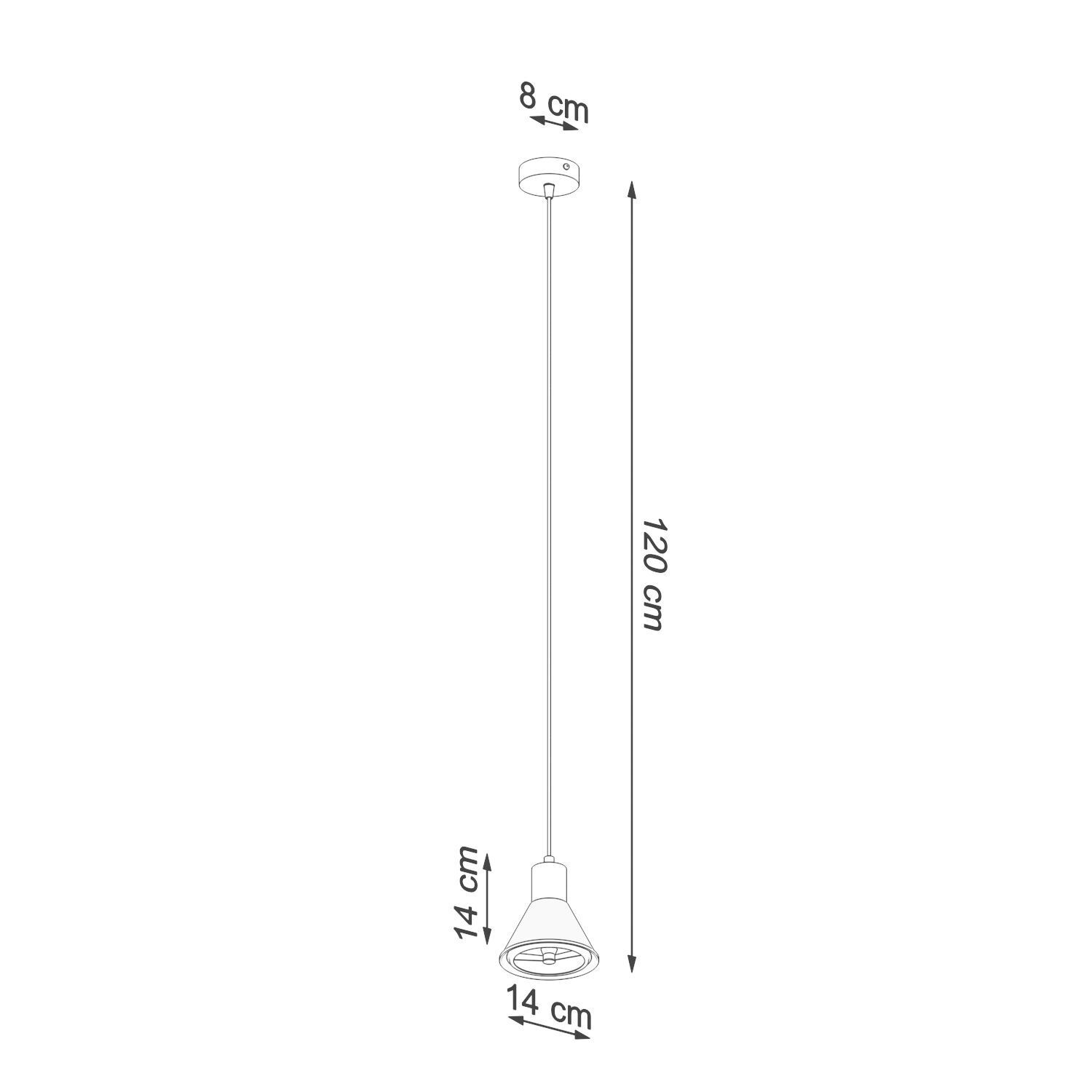 Lampe à suspendre métal Ø 14 cm Blanc ES111 Design rétro