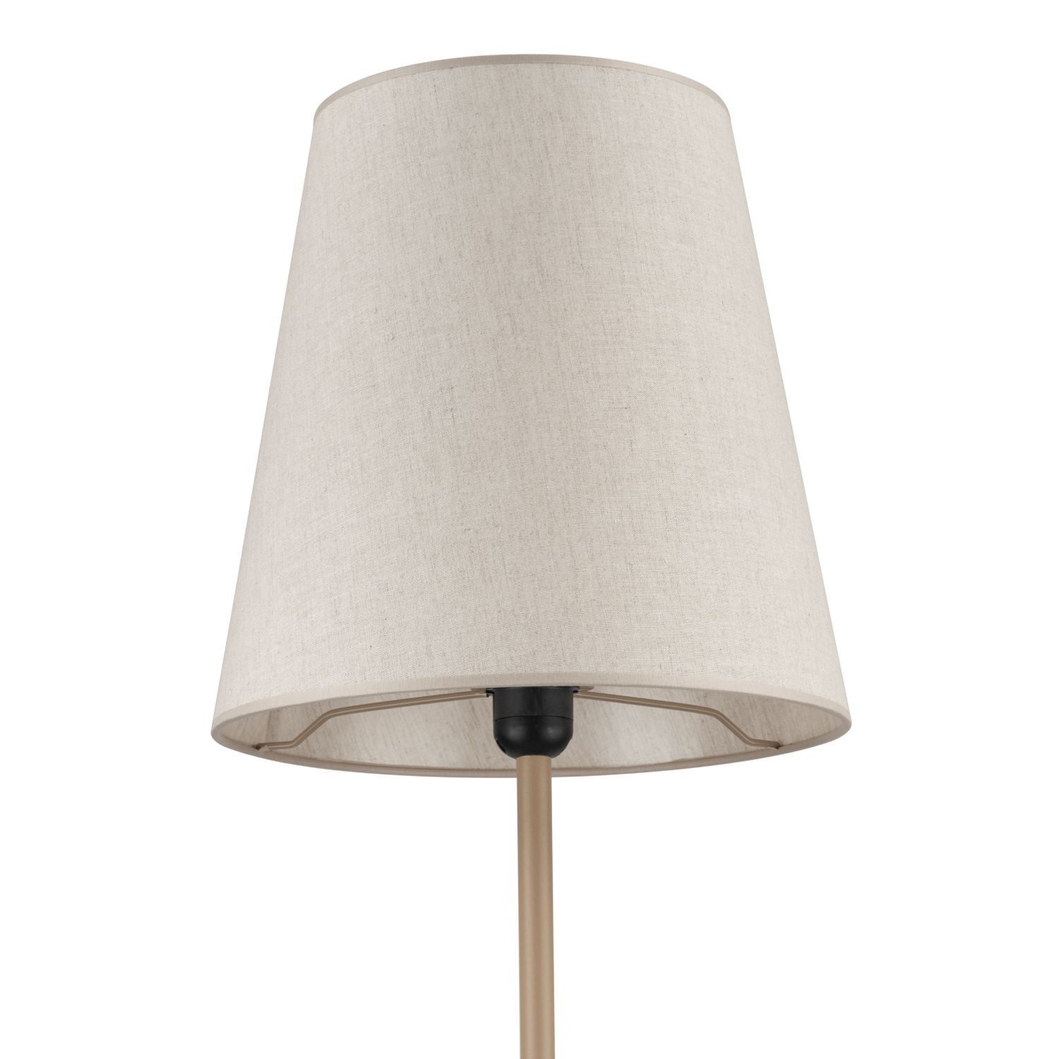 Stehleuchte, Lampenschirm, Beige, Holzstiel, Standleuchte