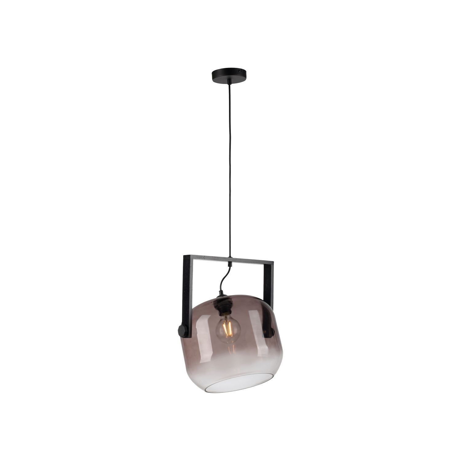 Blendarme Lampe à suspendre verre métal L:35 cm E27 Industrie