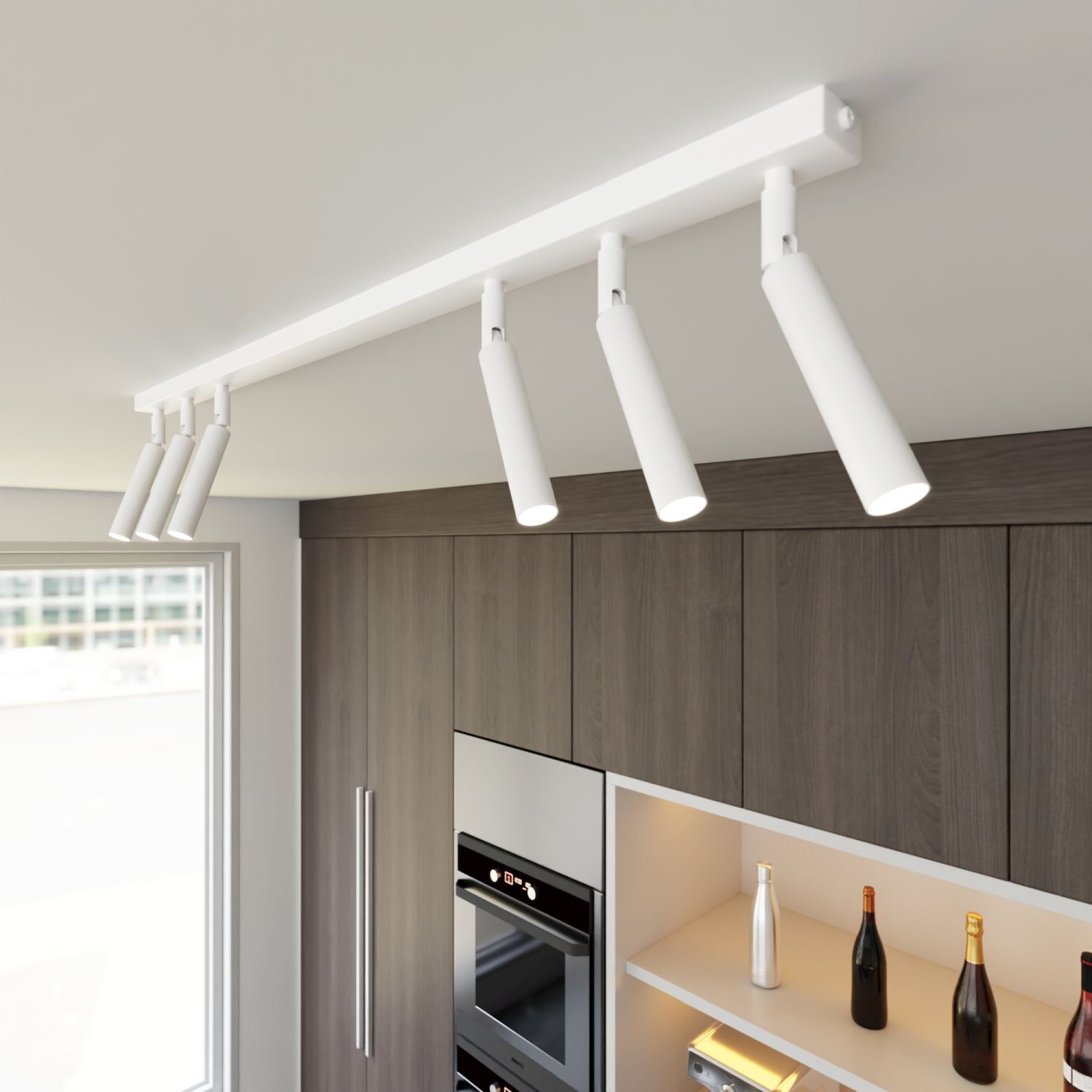 Spot de plafond flexible métal 90 cm allongé G9 blanc